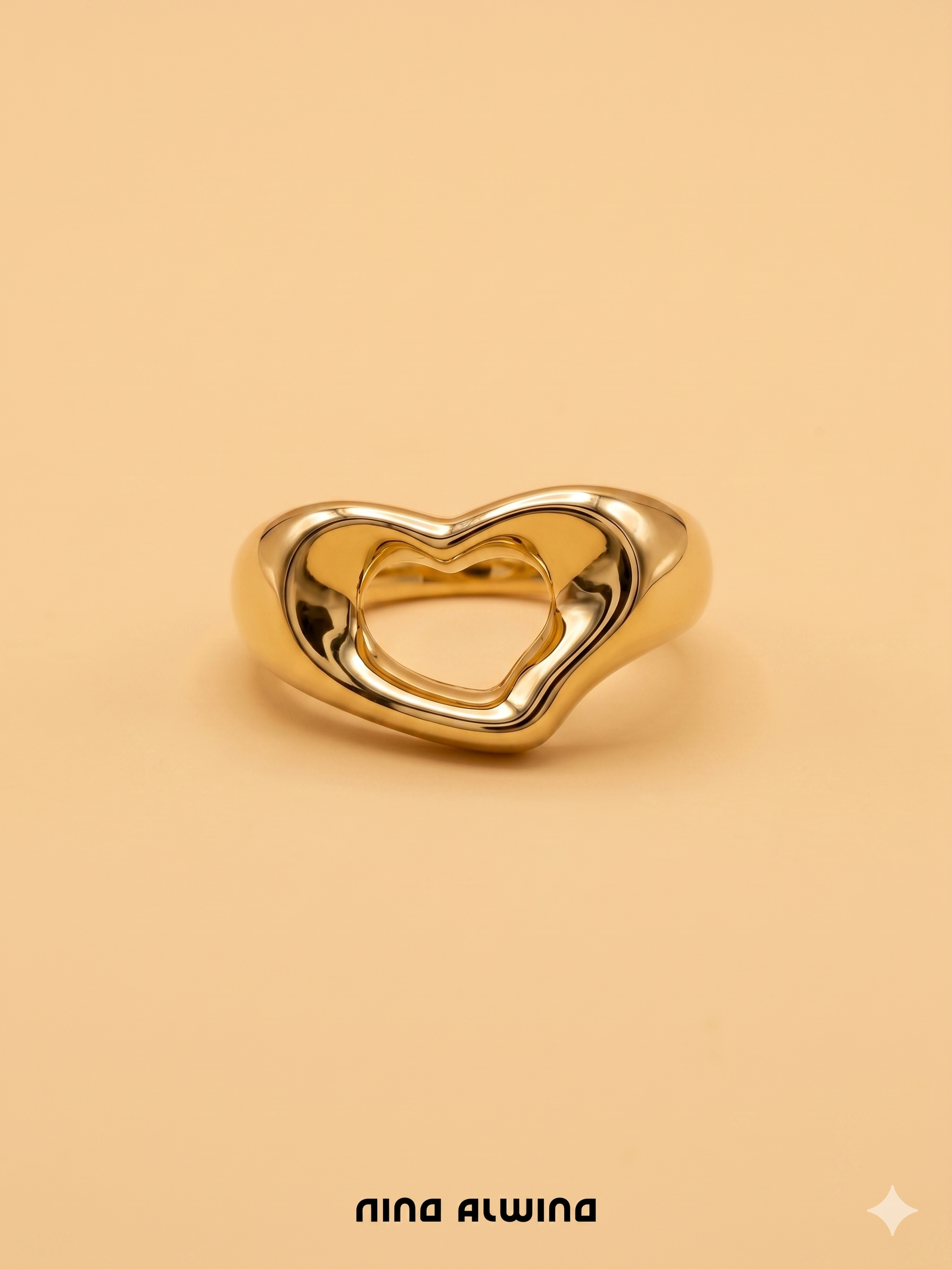 1094 18k Tiffany & Co. Elsa Peretti Open Heart Ring - RG 52 – Nina
