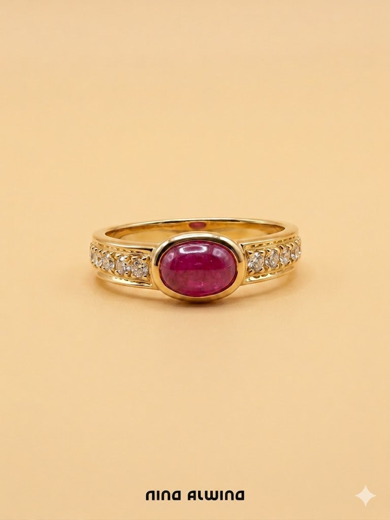 #725 8k Ring mit Rubin - RG 53