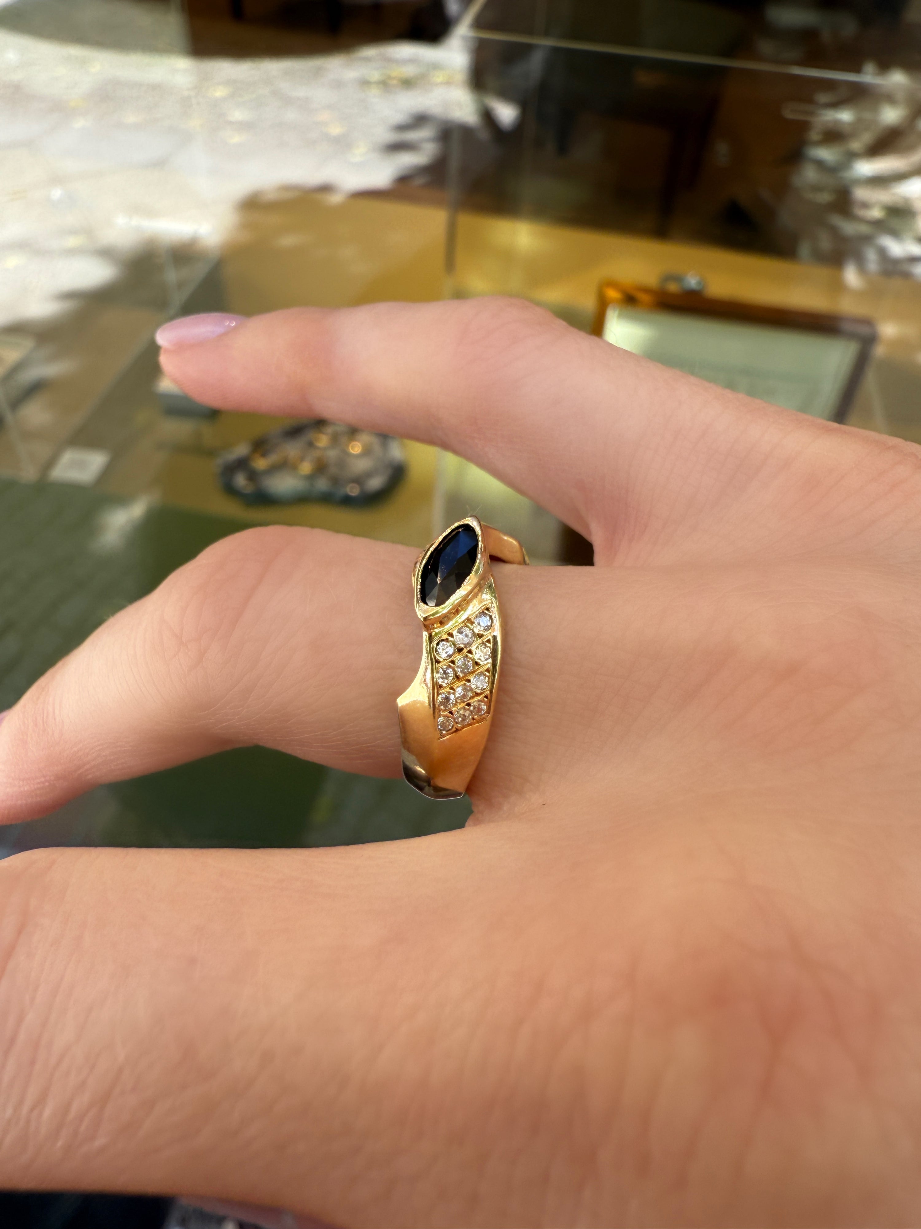 #1059 14k Ring mit Saphir - RG 53