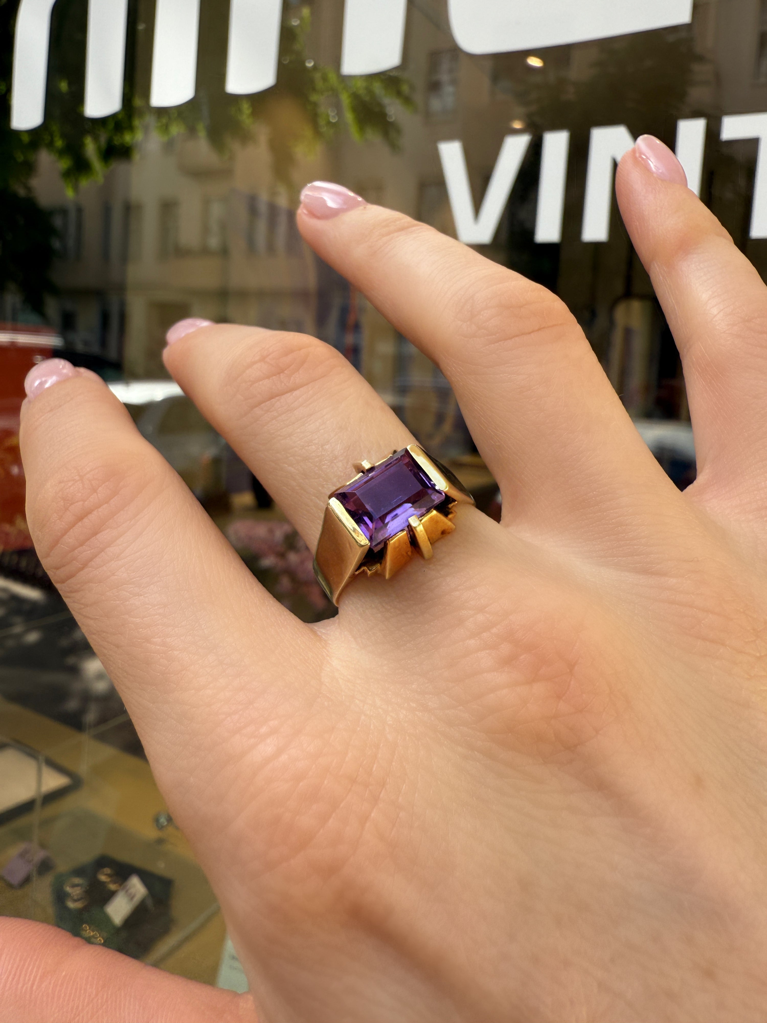 #1065 Massiver 14k Ring mit Amethyst - RG 58