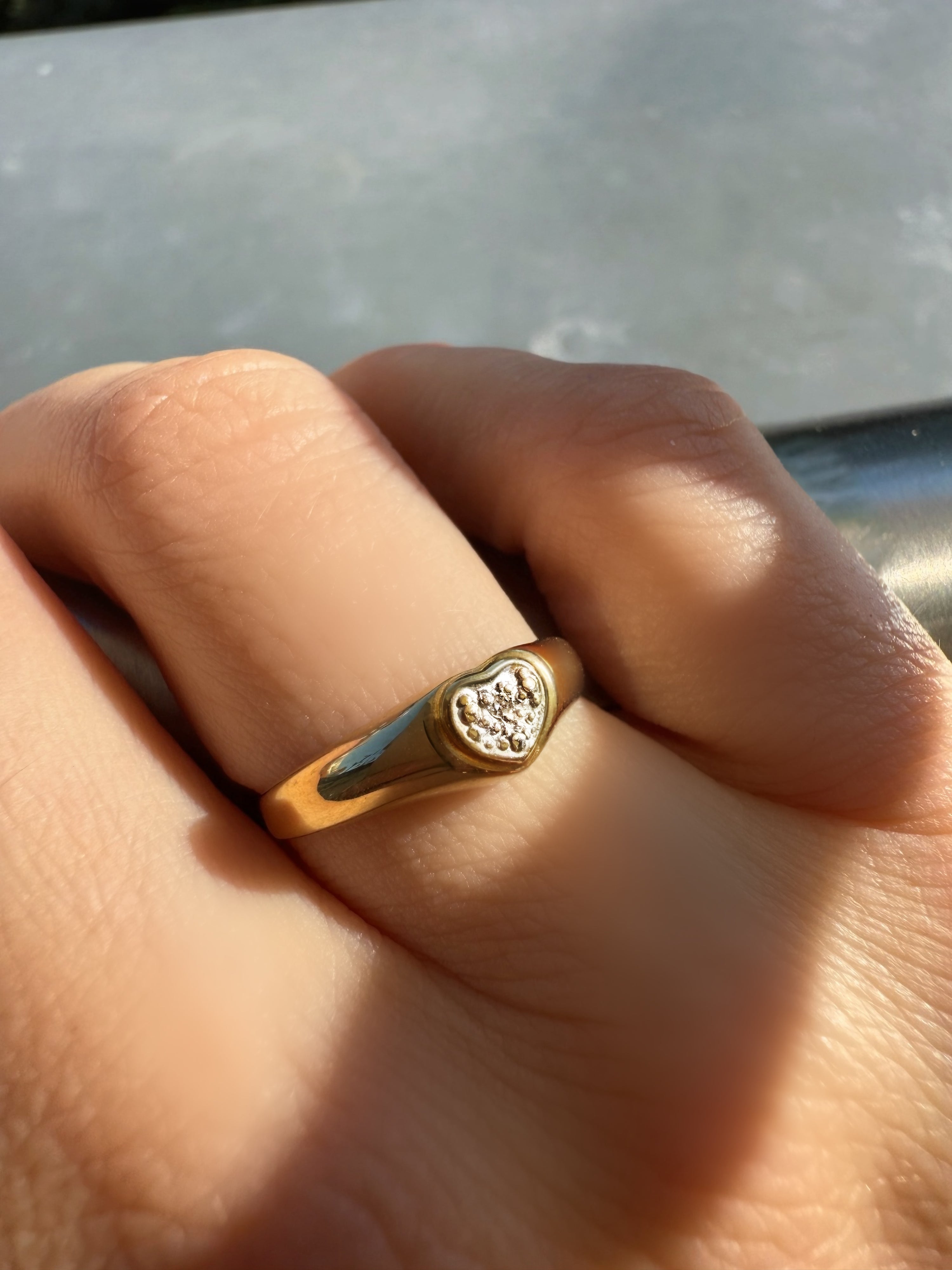 #14 Chunky Herzring mit Diamant - RG 54