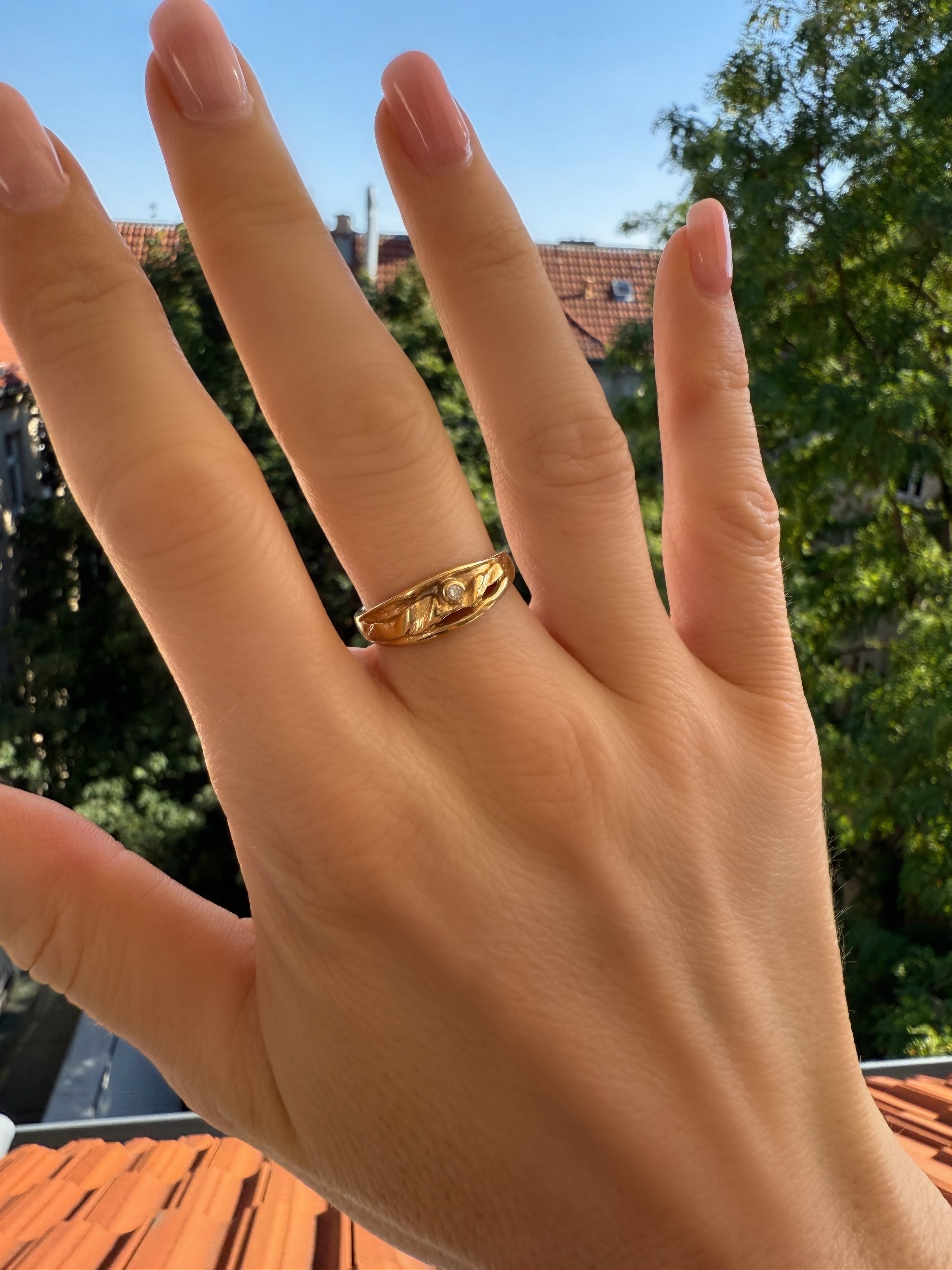 #16 Chunky Vintage Ring mit Diamant