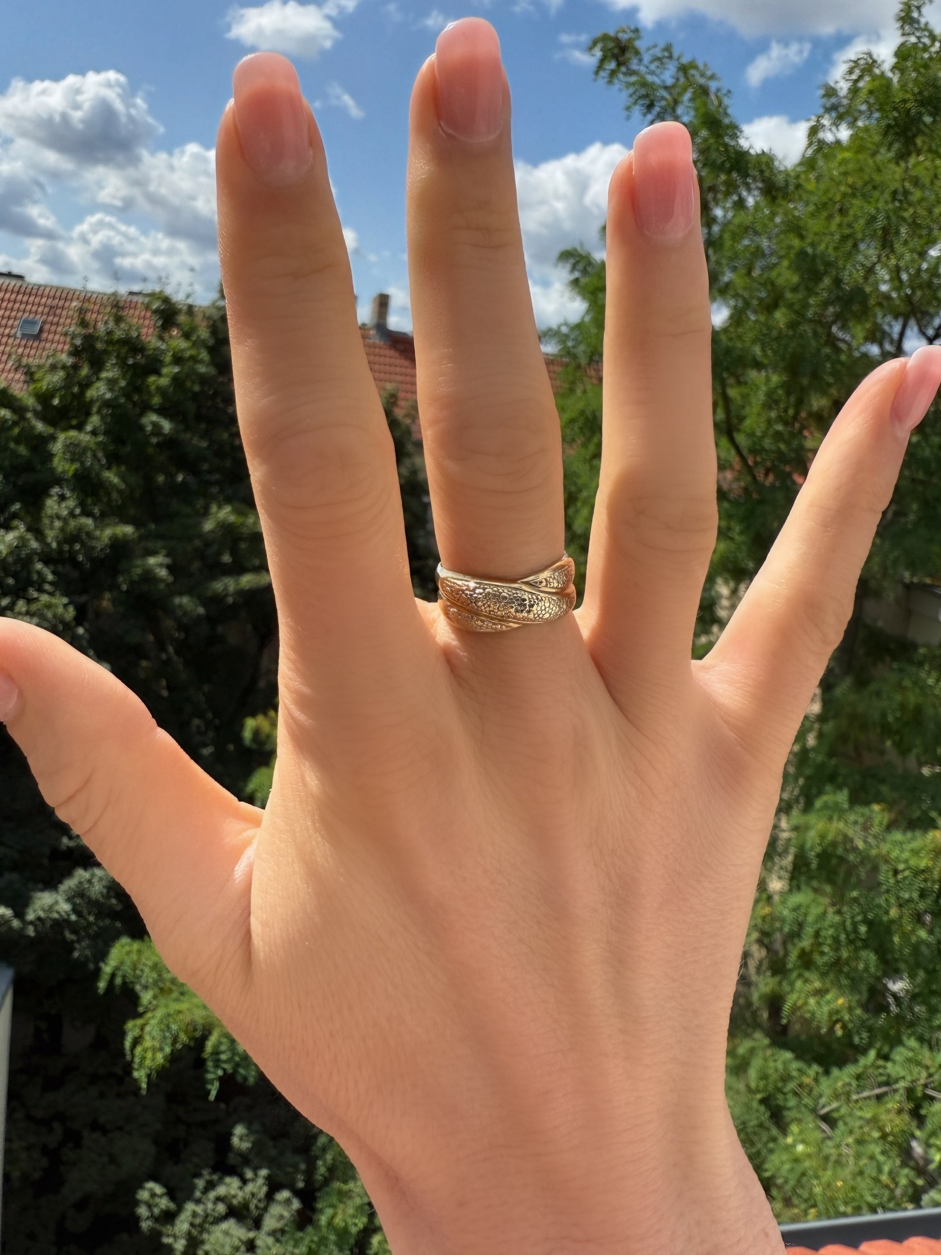 #15: 8k Snake Ring mit Diamant - RG 55