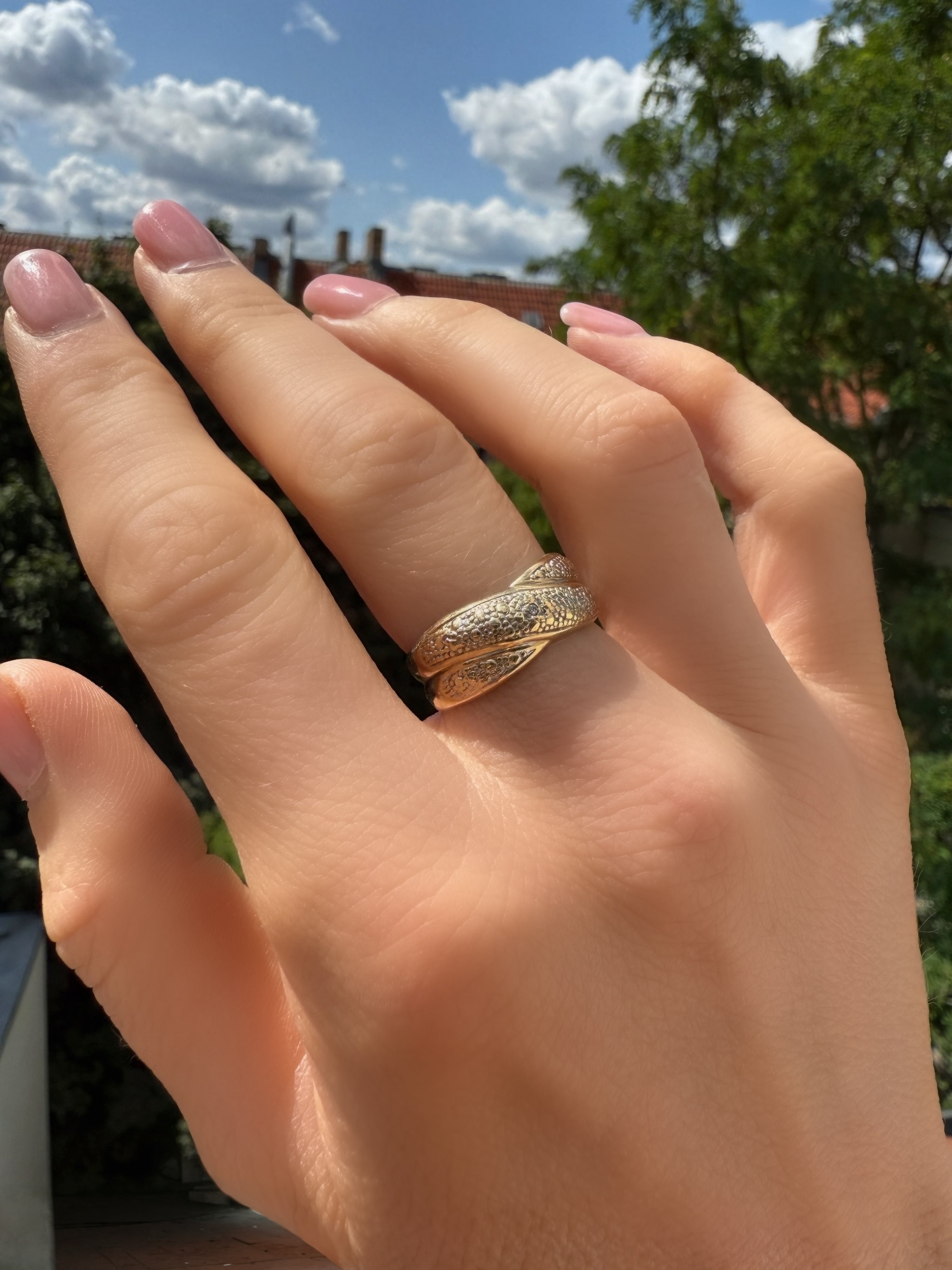 #15: 8k Snake Ring mit Diamant - RG 55