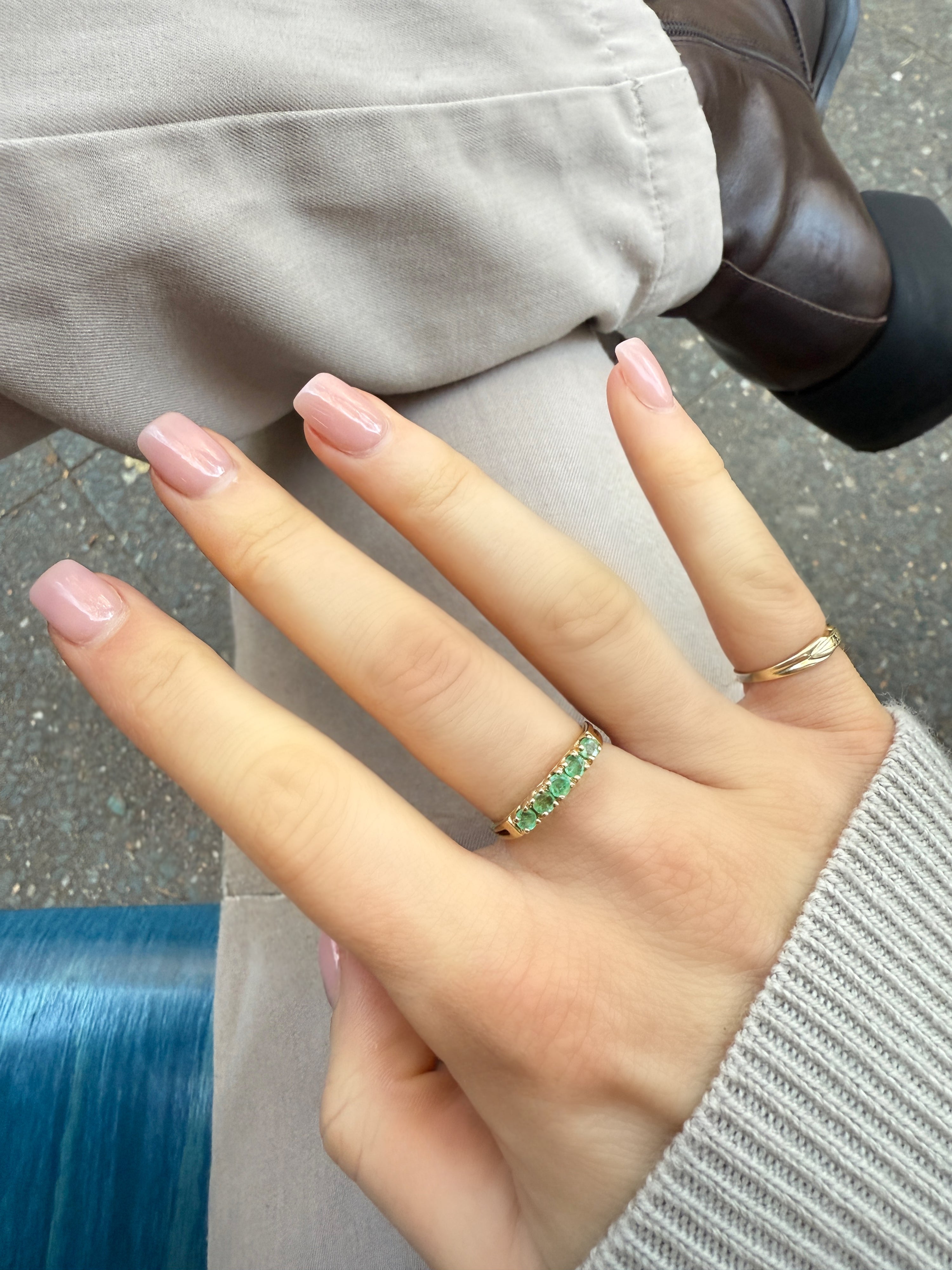 #263 8k Ring mit 5 Smaragden - RG 53