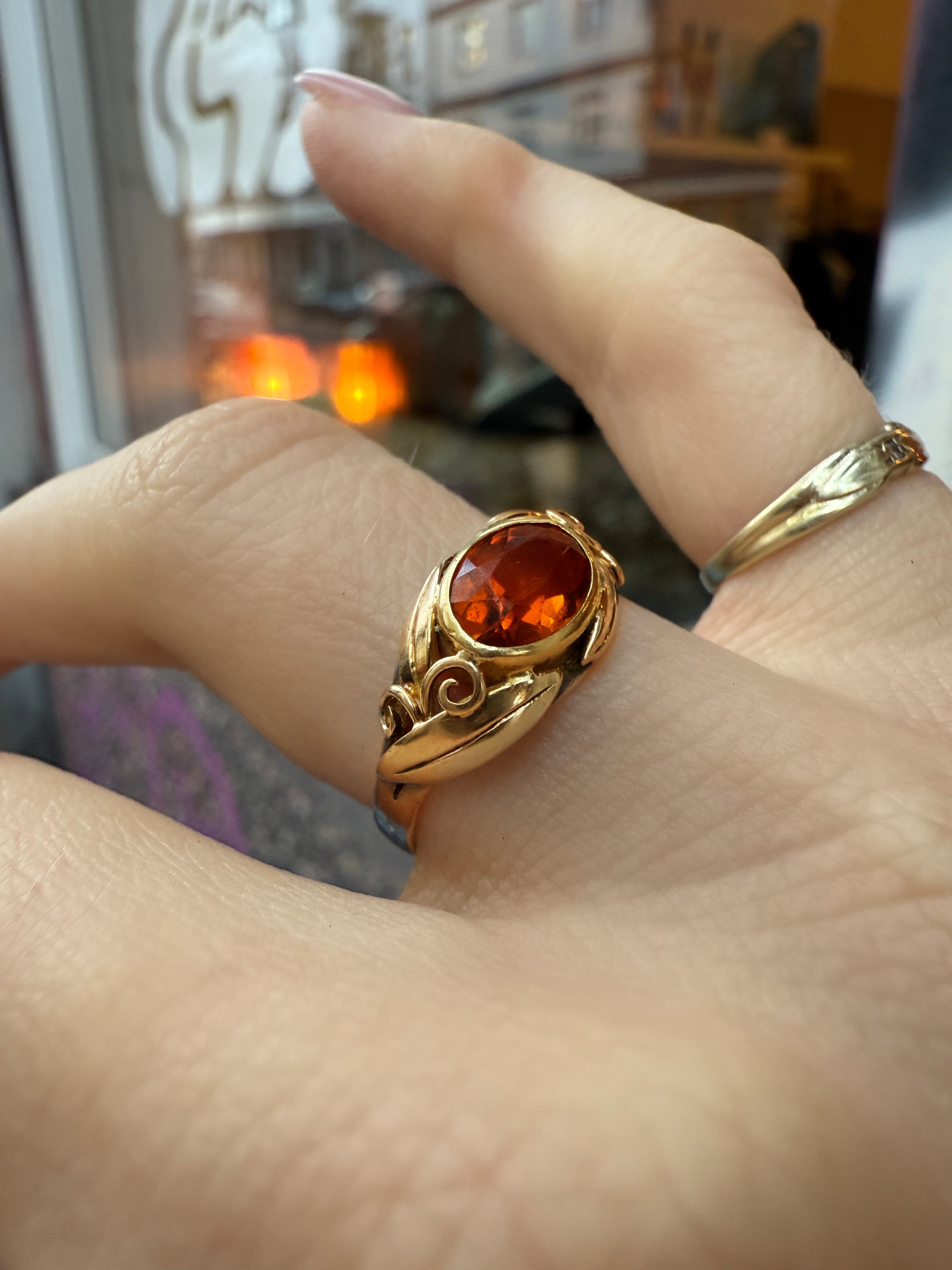 #277 8k Ring mit Mandarin Granat - RG 53