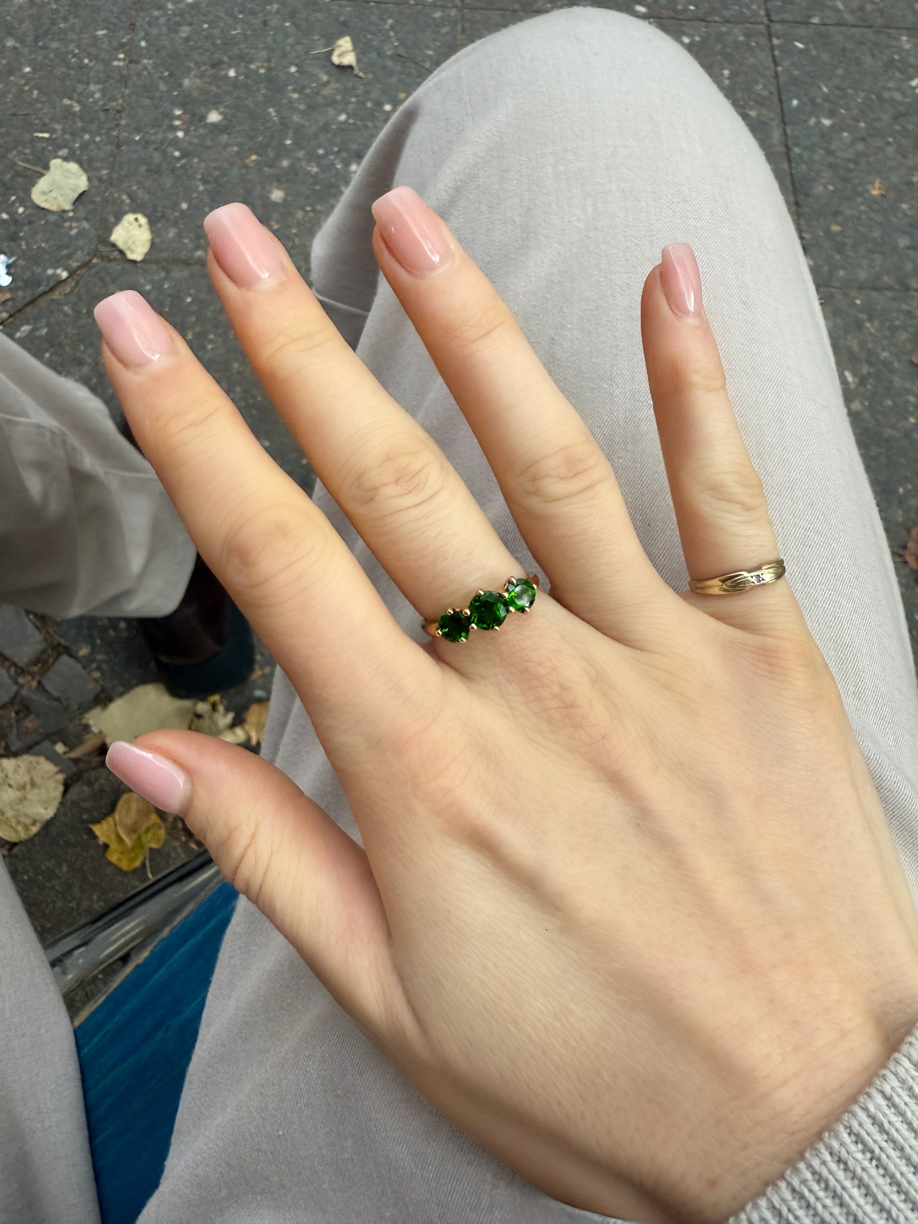 #278 8k Ring mit grünem Turmalin - RG 56