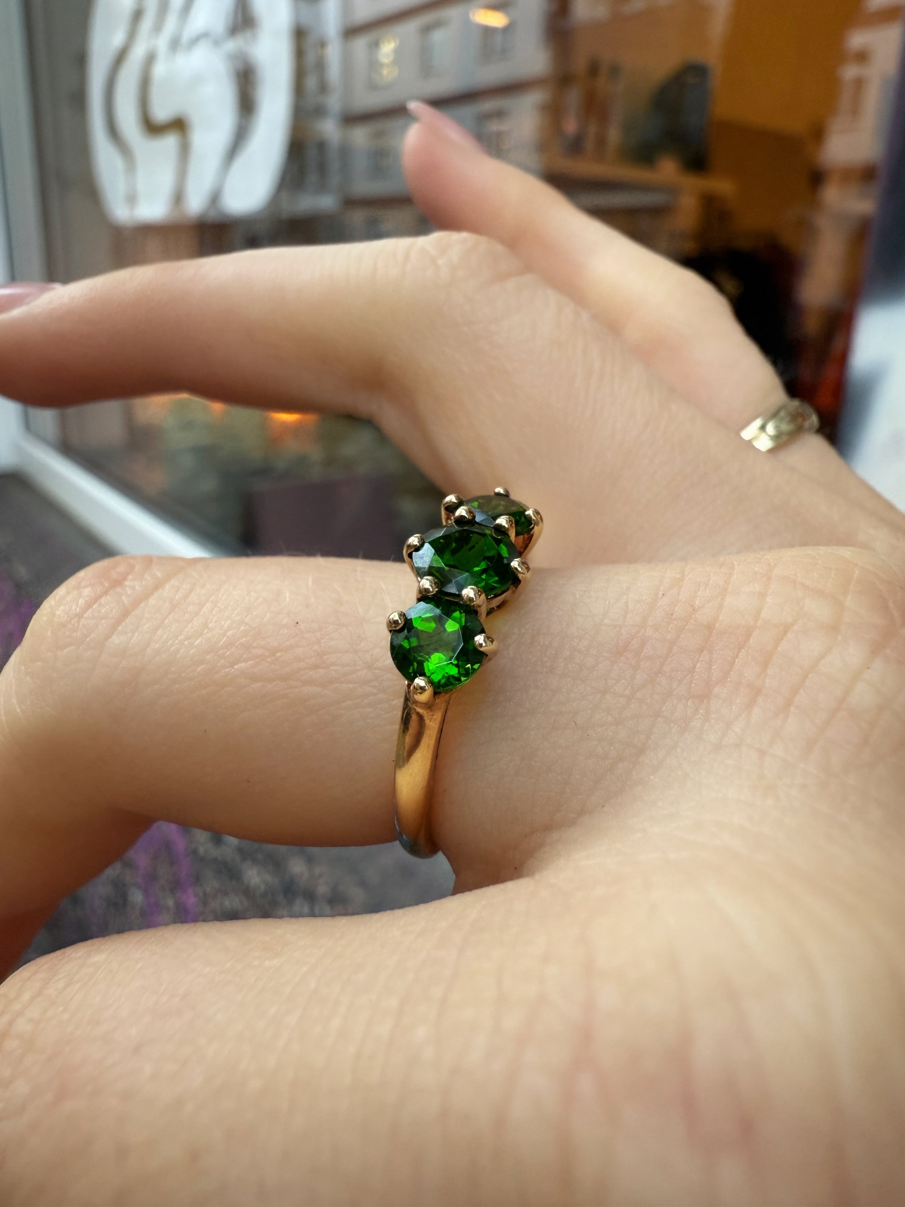#278 8k Ring mit grünem Turmalin - RG 56