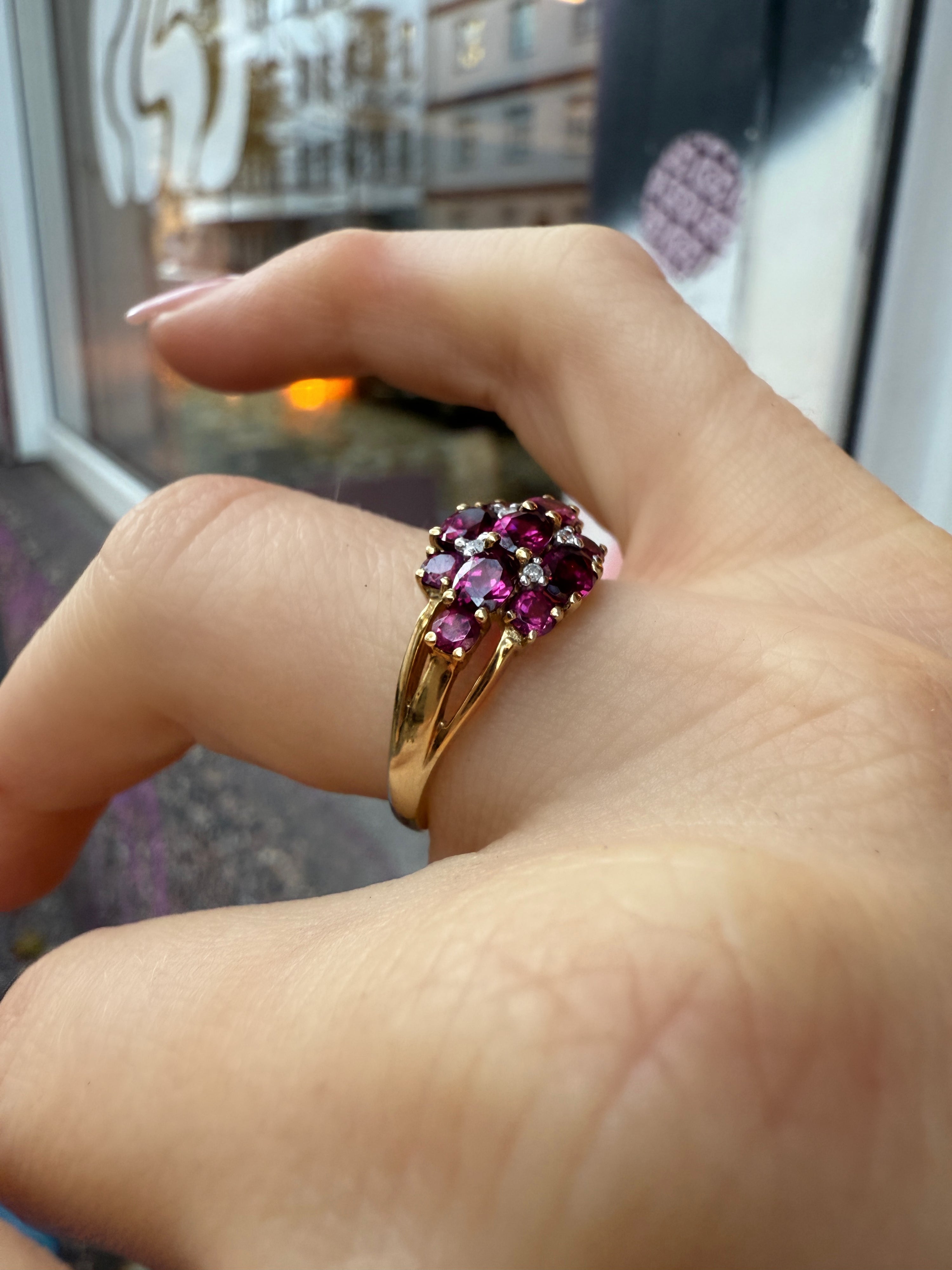 #276 8k Ring mit Amethysten & Diamanten - RG 53