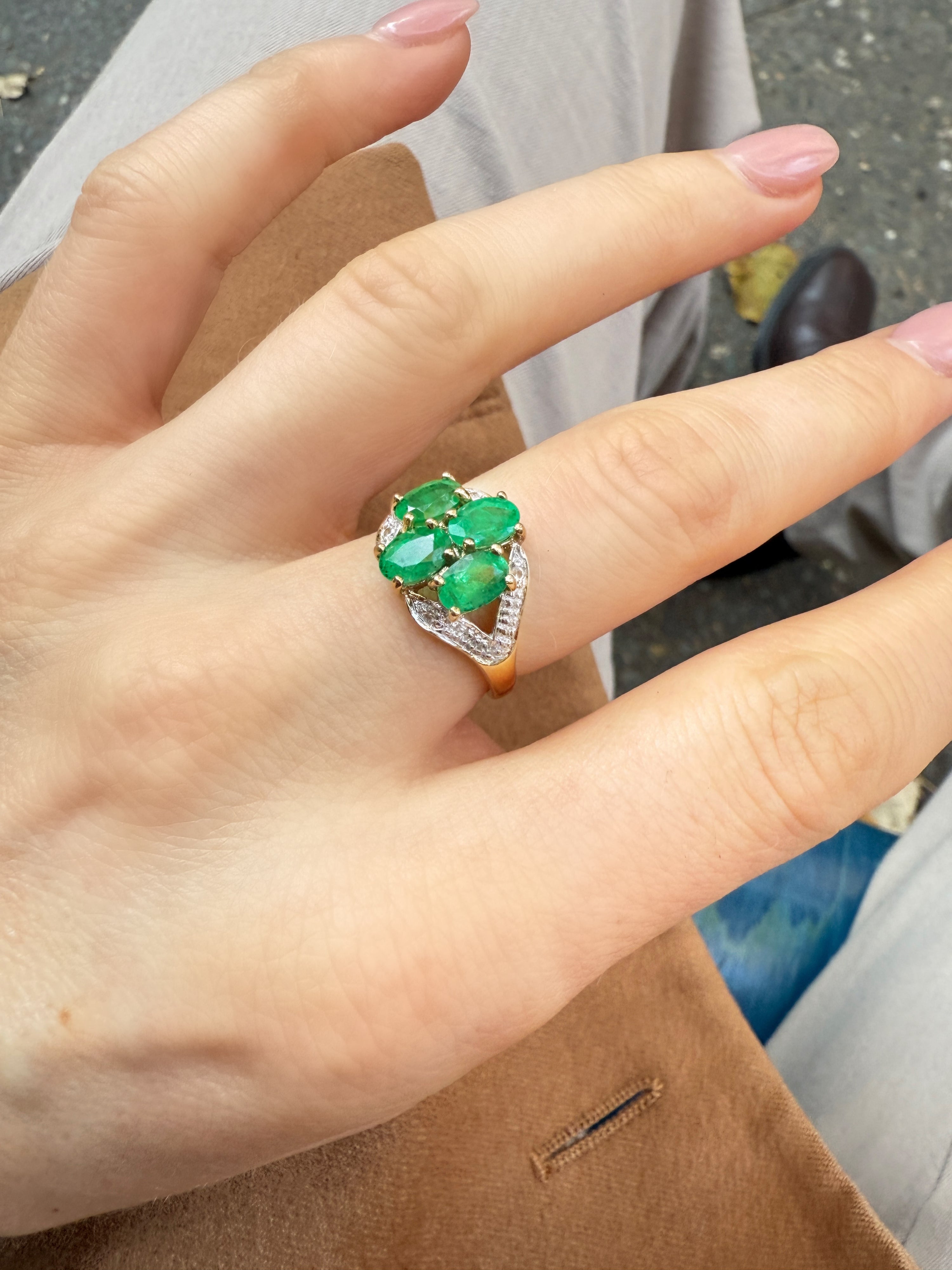 #274 9k Ring mit Smaragden & Saphiren - RG 54