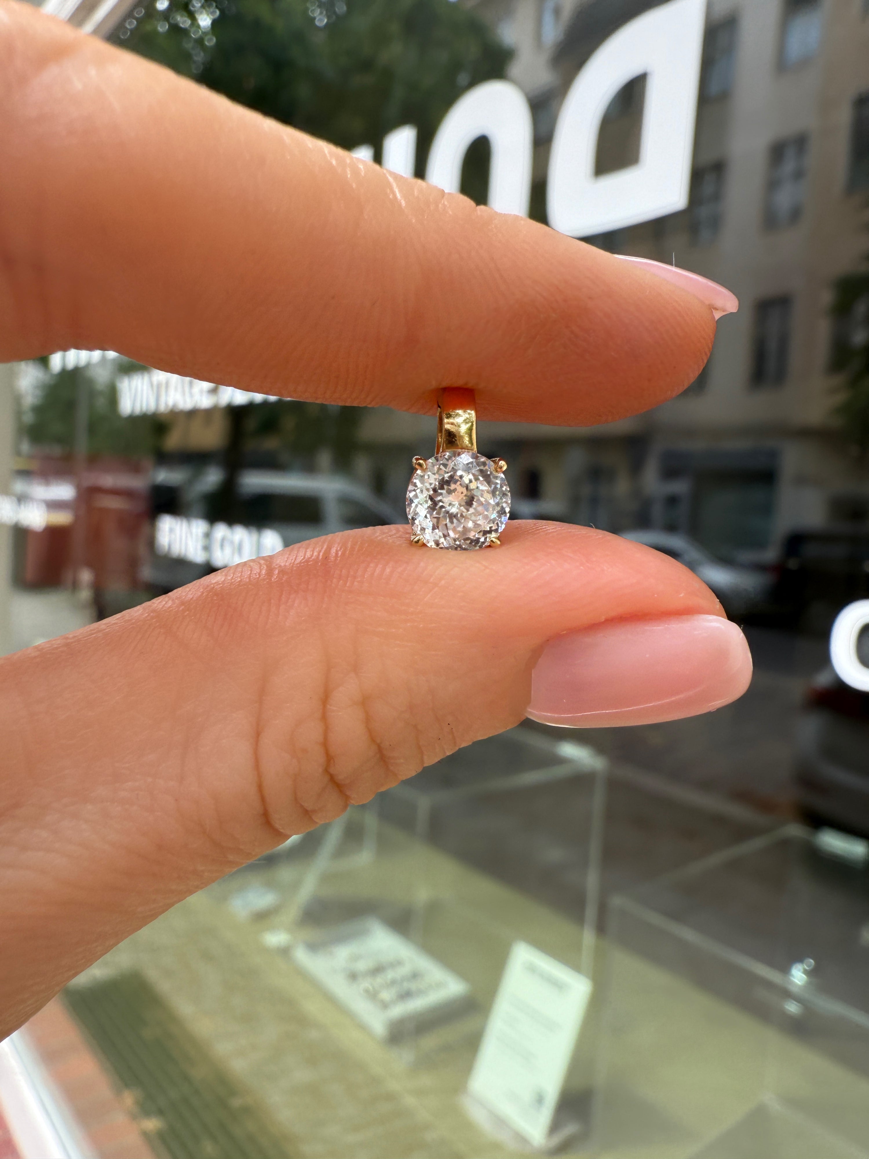 #1156 14k Anhänger Zirkonia - 1cm