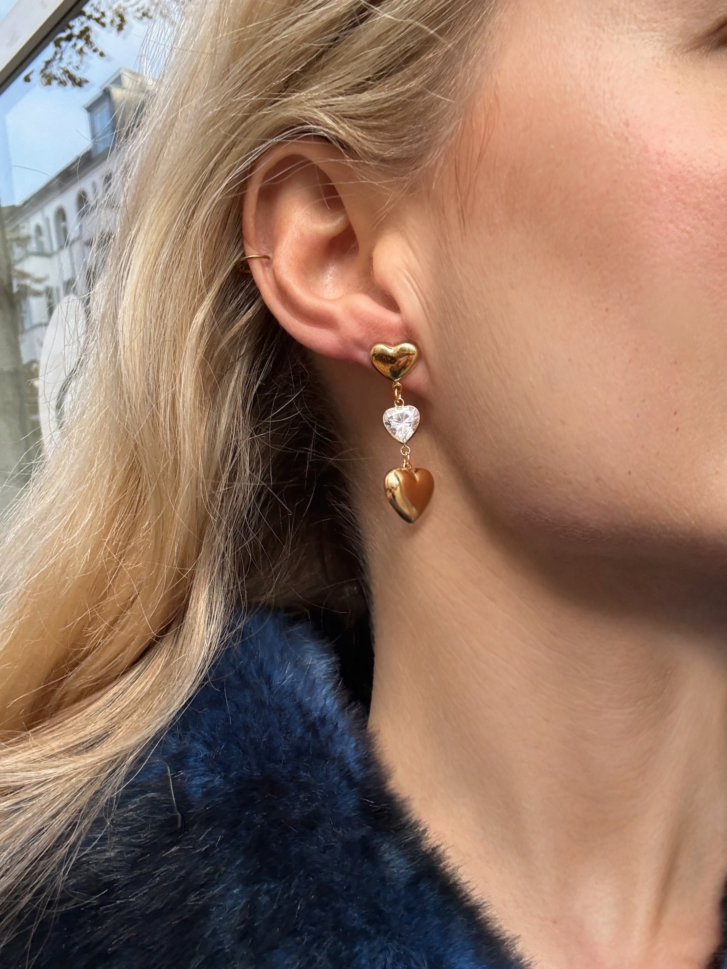 #182 8k Ohrringe Herz - 3,9cm