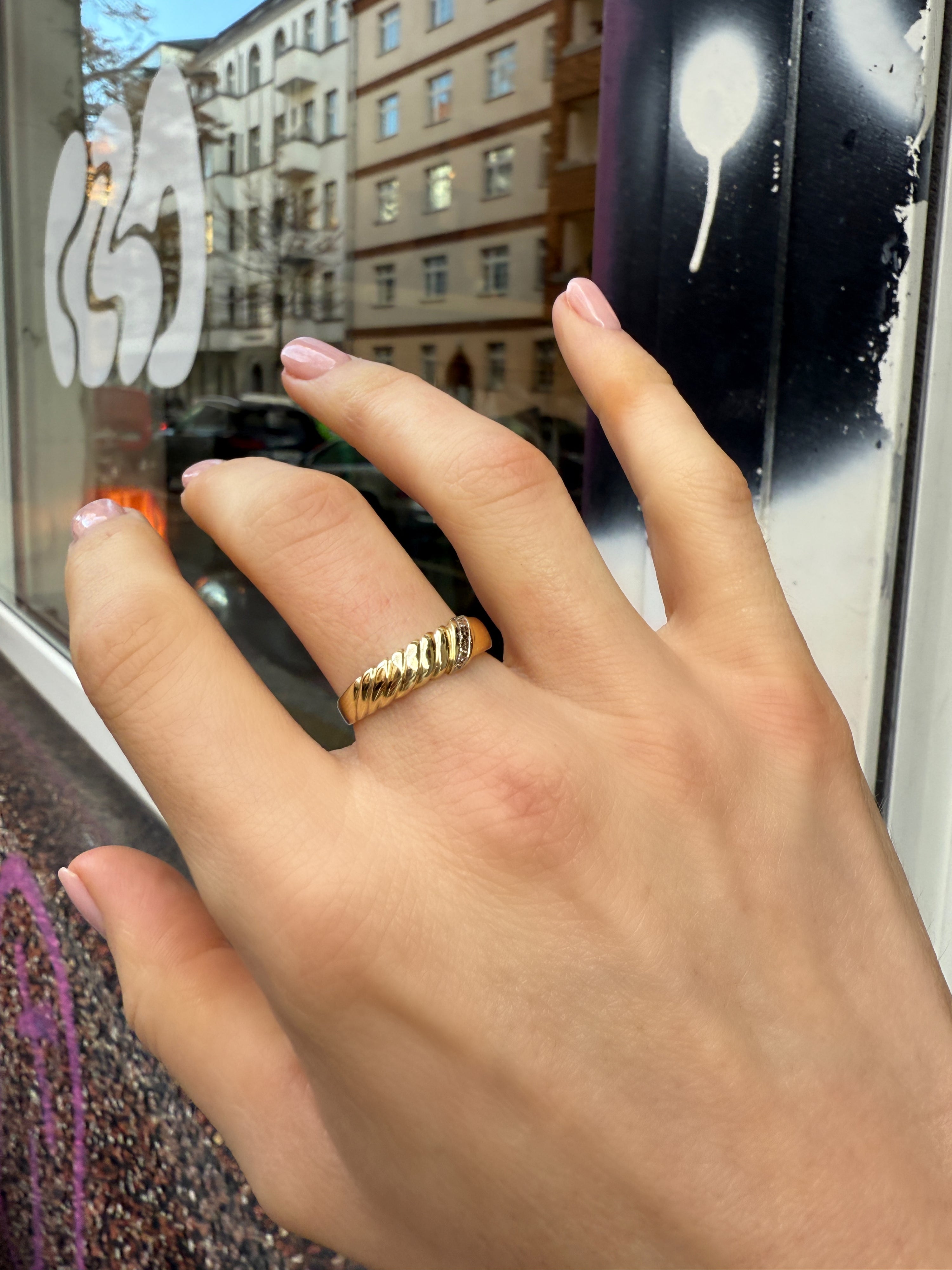 #361 8k Ring mit 2 Diamanten - RG 58