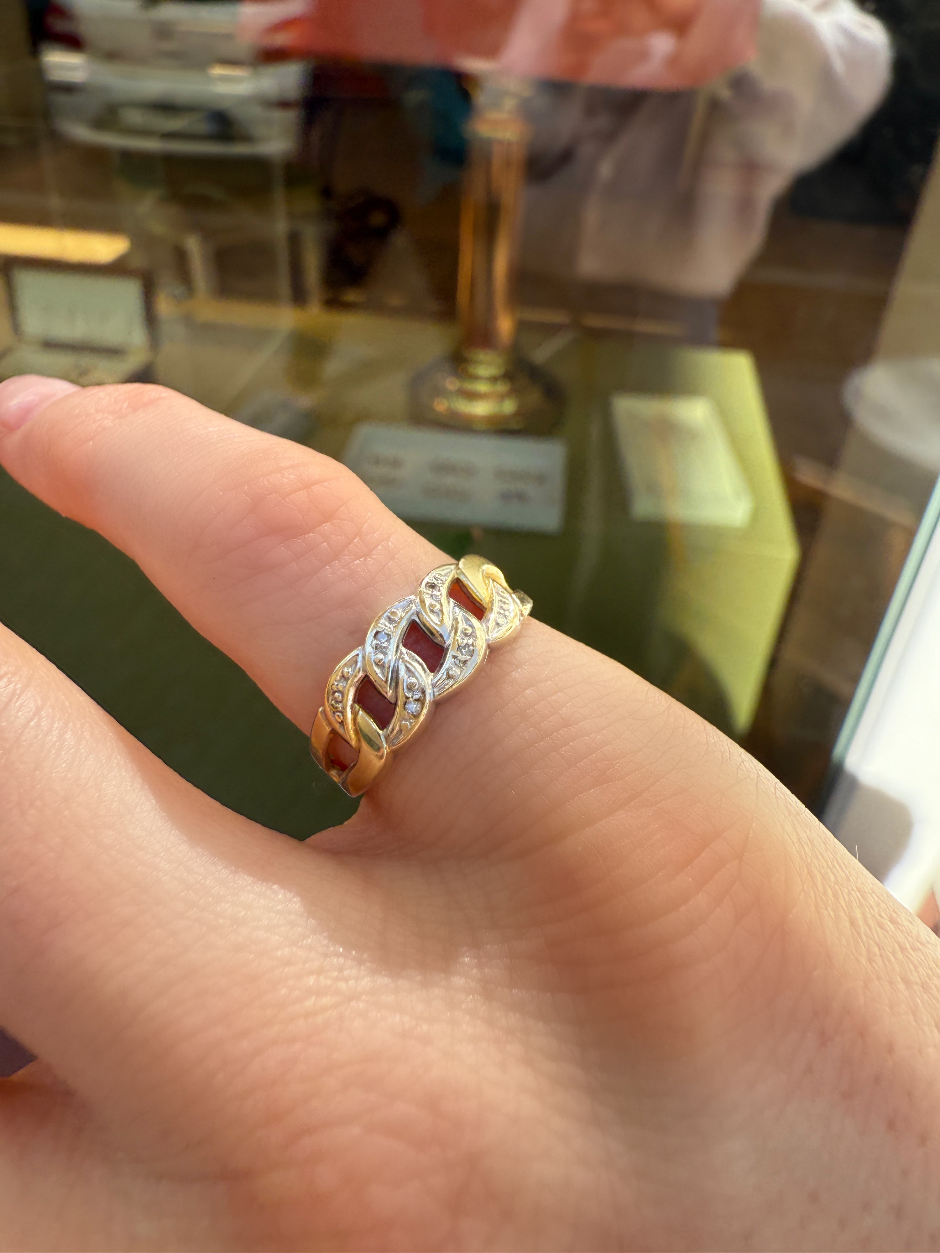 #853 14k Ring mit 4 Diamanten - RG 50