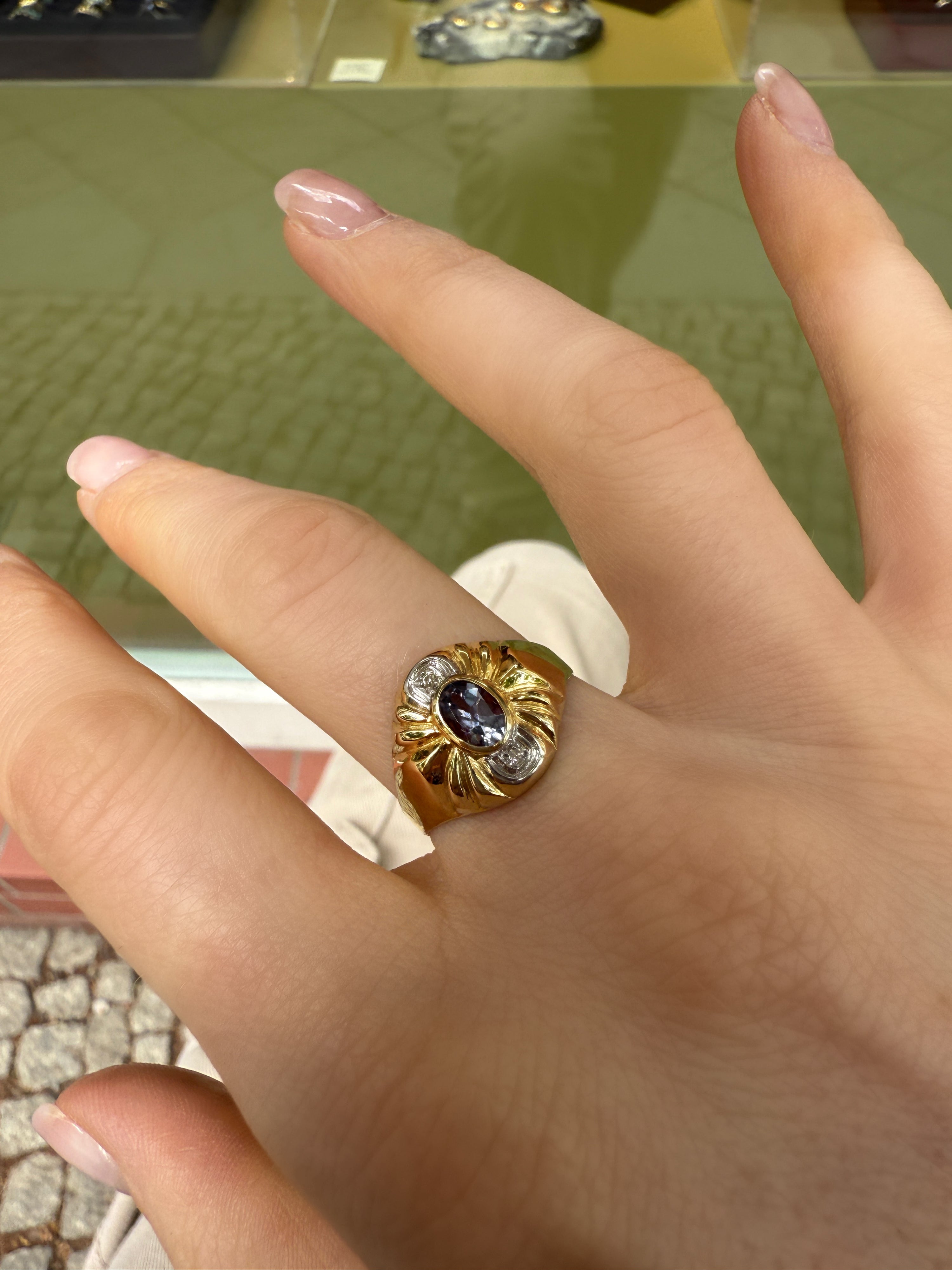 #958 8k Ring mit Tansanit & Diamant - RG 58