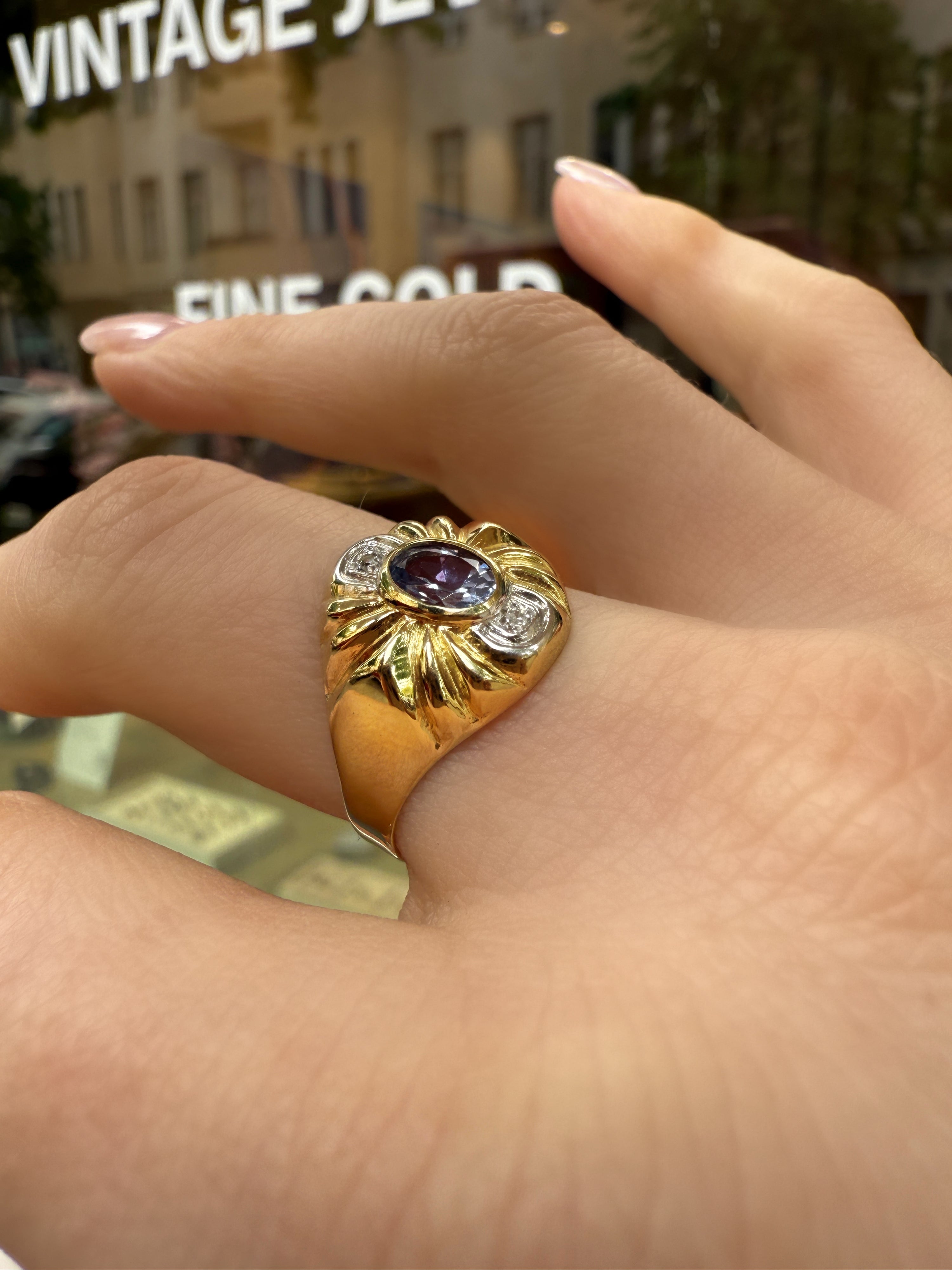 #958 8k Ring mit Tansanit & Diamant - RG 58