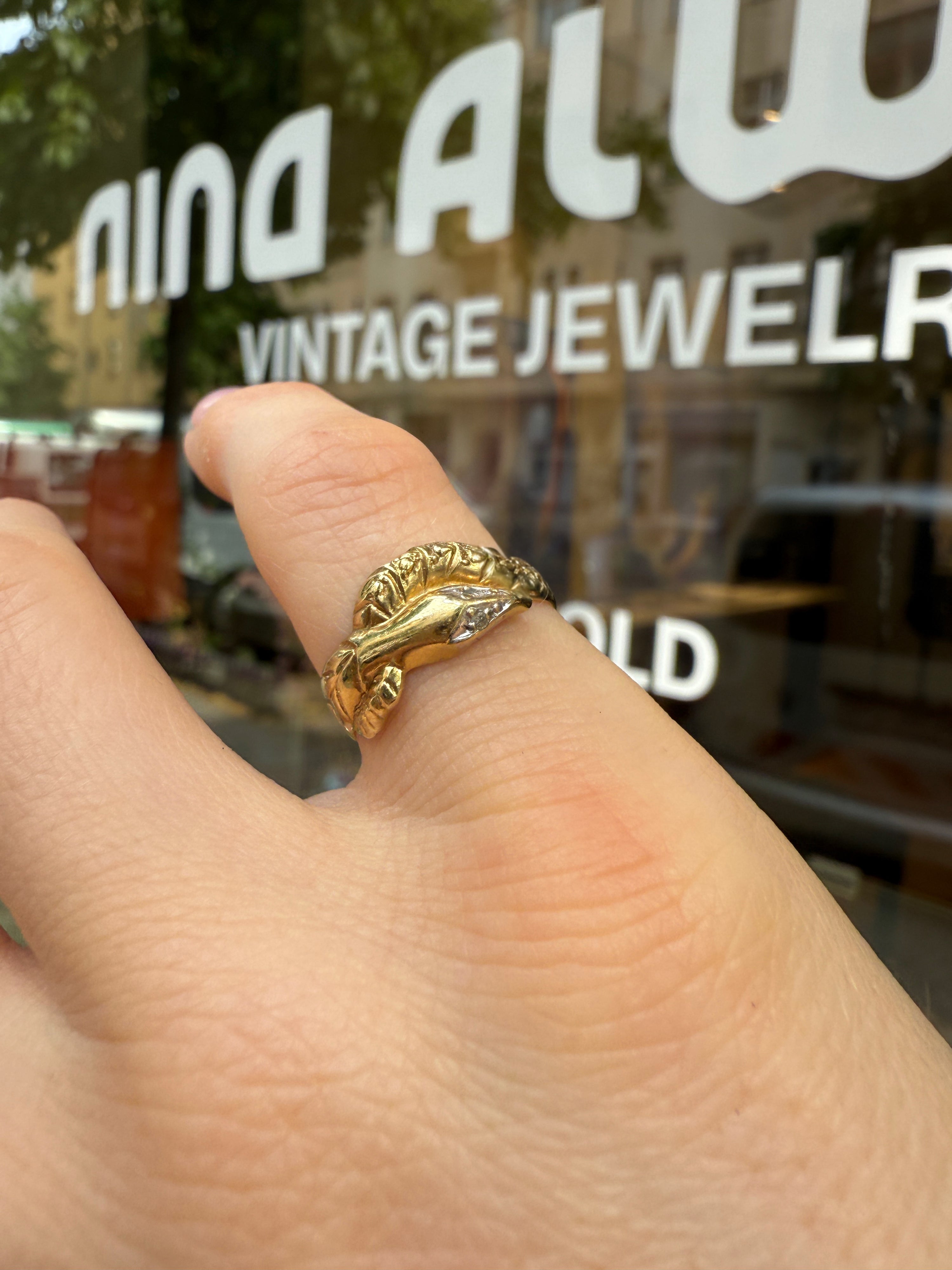 #1072 8k Snake Ring mit Diamanten - RG 50
