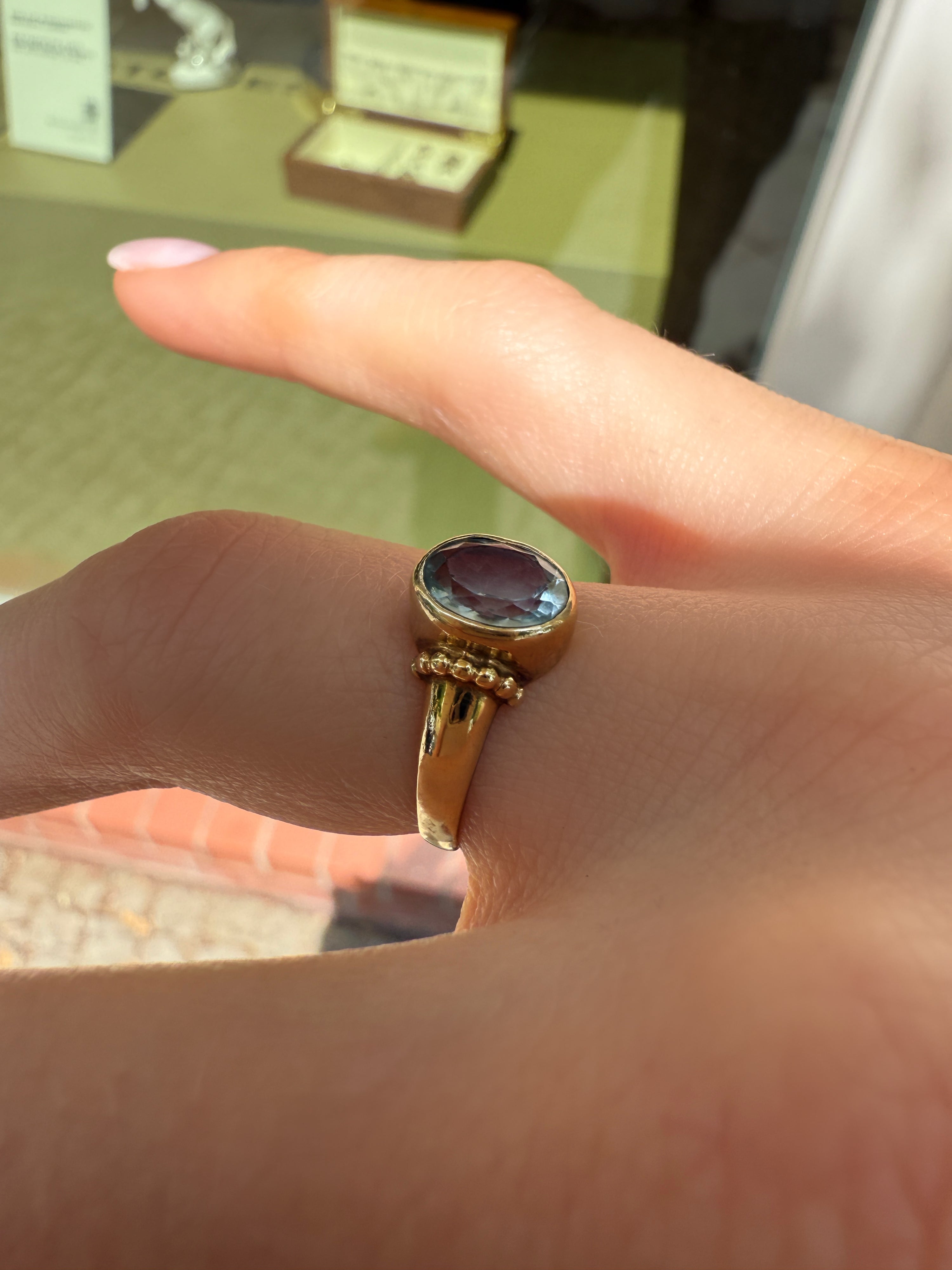 #711 8k Ring mit Aquamarin - RG 50