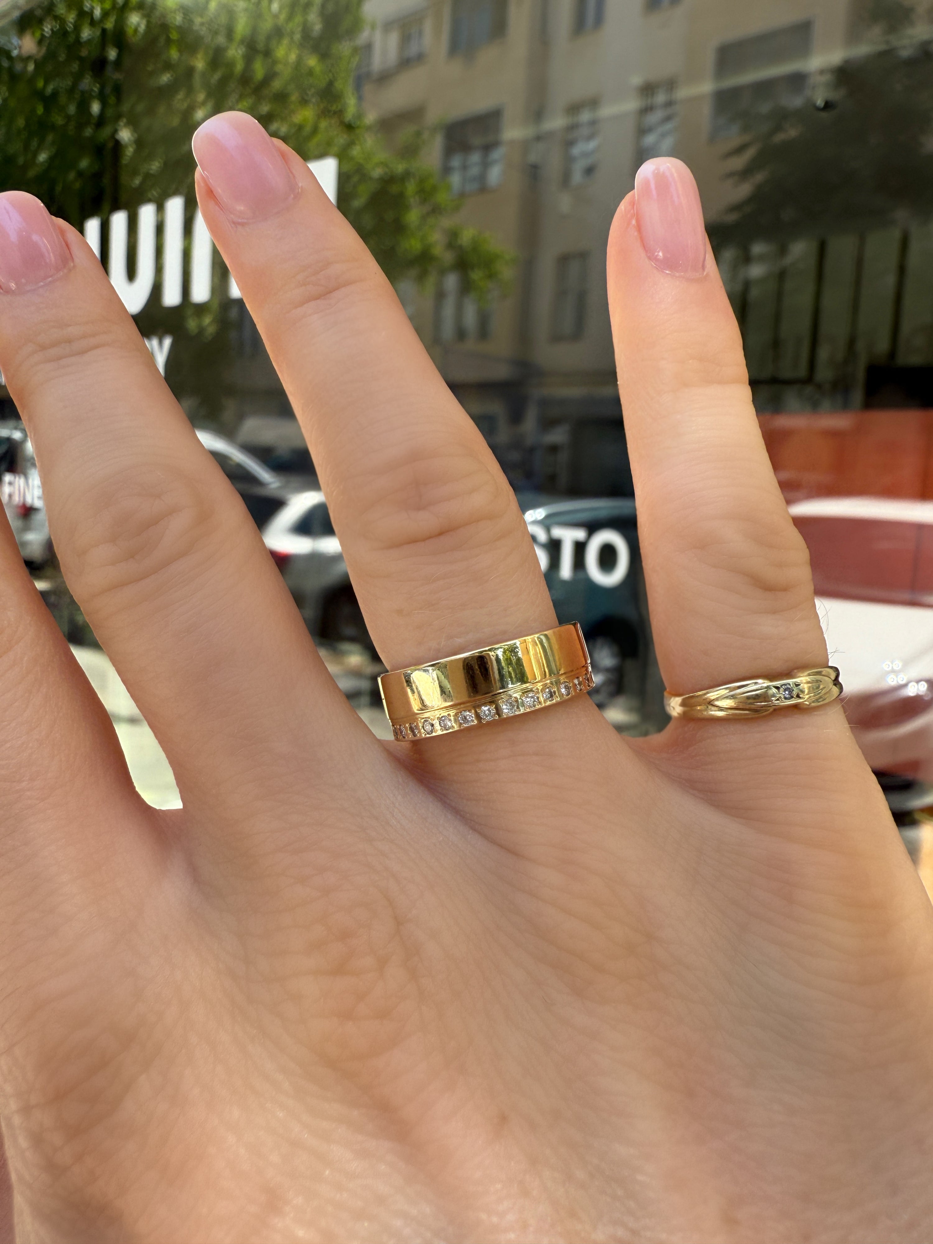 #1168 Sehr massiver 14k Ring mit Diamanten - RG 51