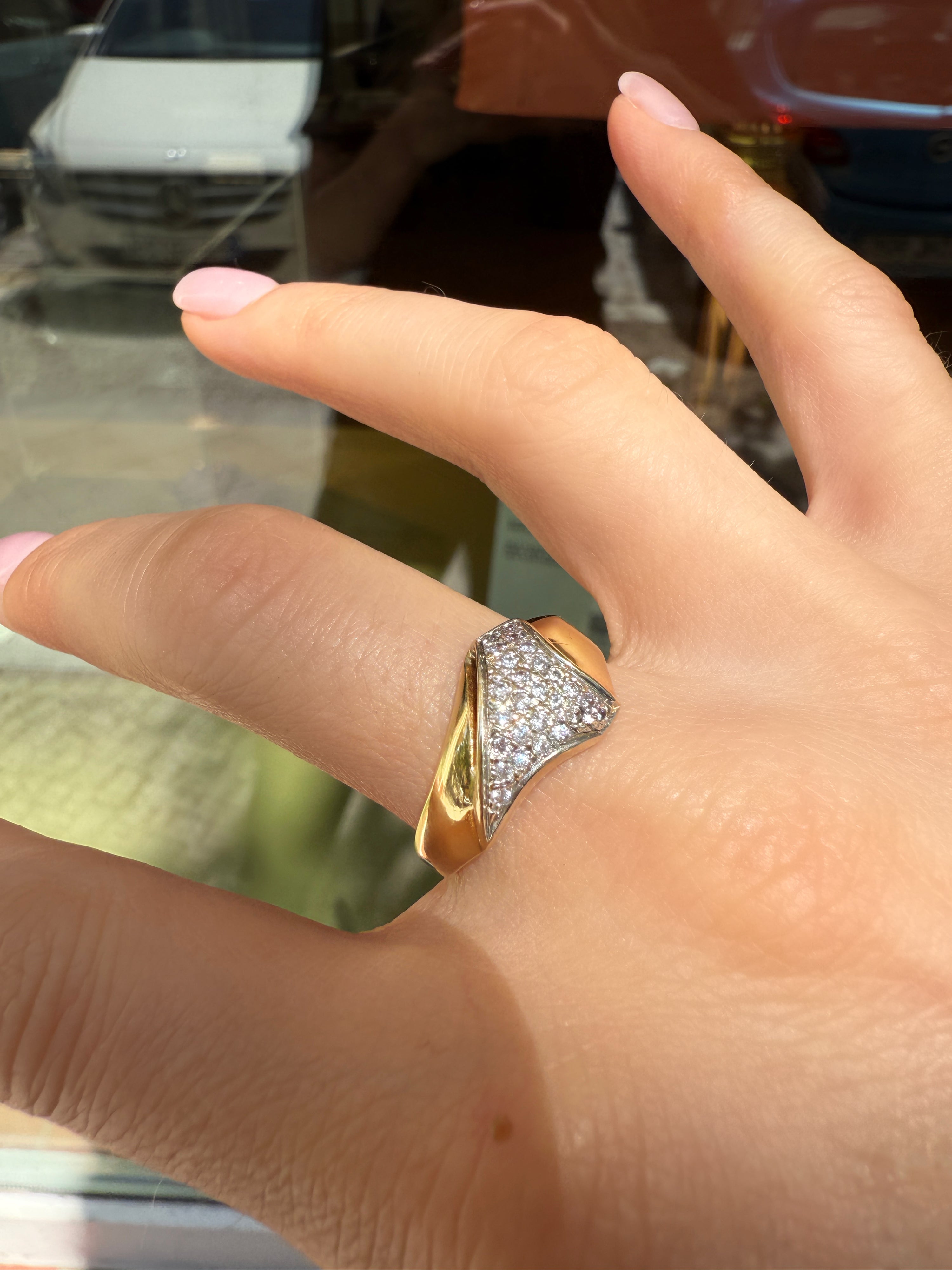 #1166 14k Ring mit Zirkonia - RG 59.5
