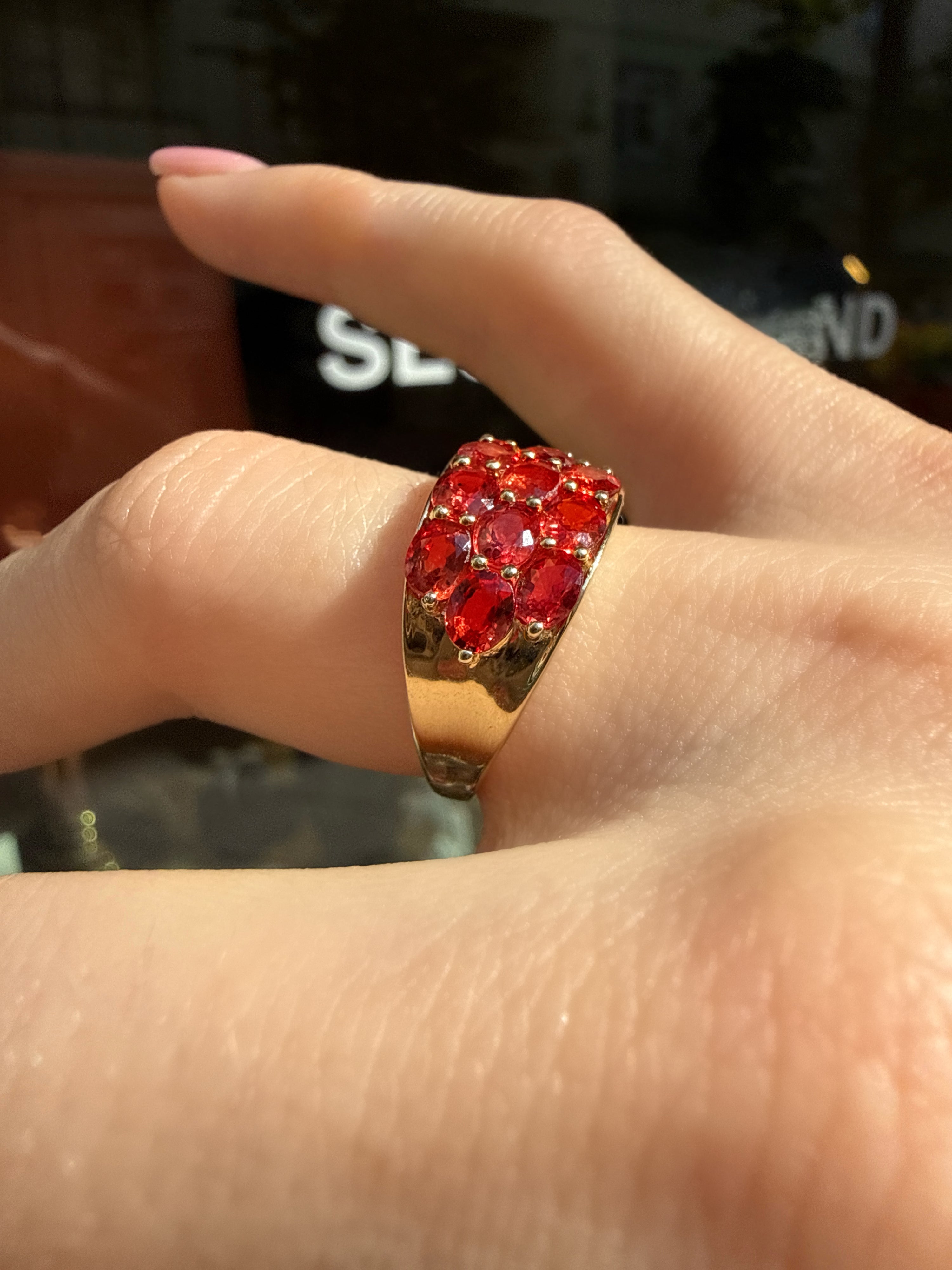 #1342 9k Ring mit Saphiren - RG 54