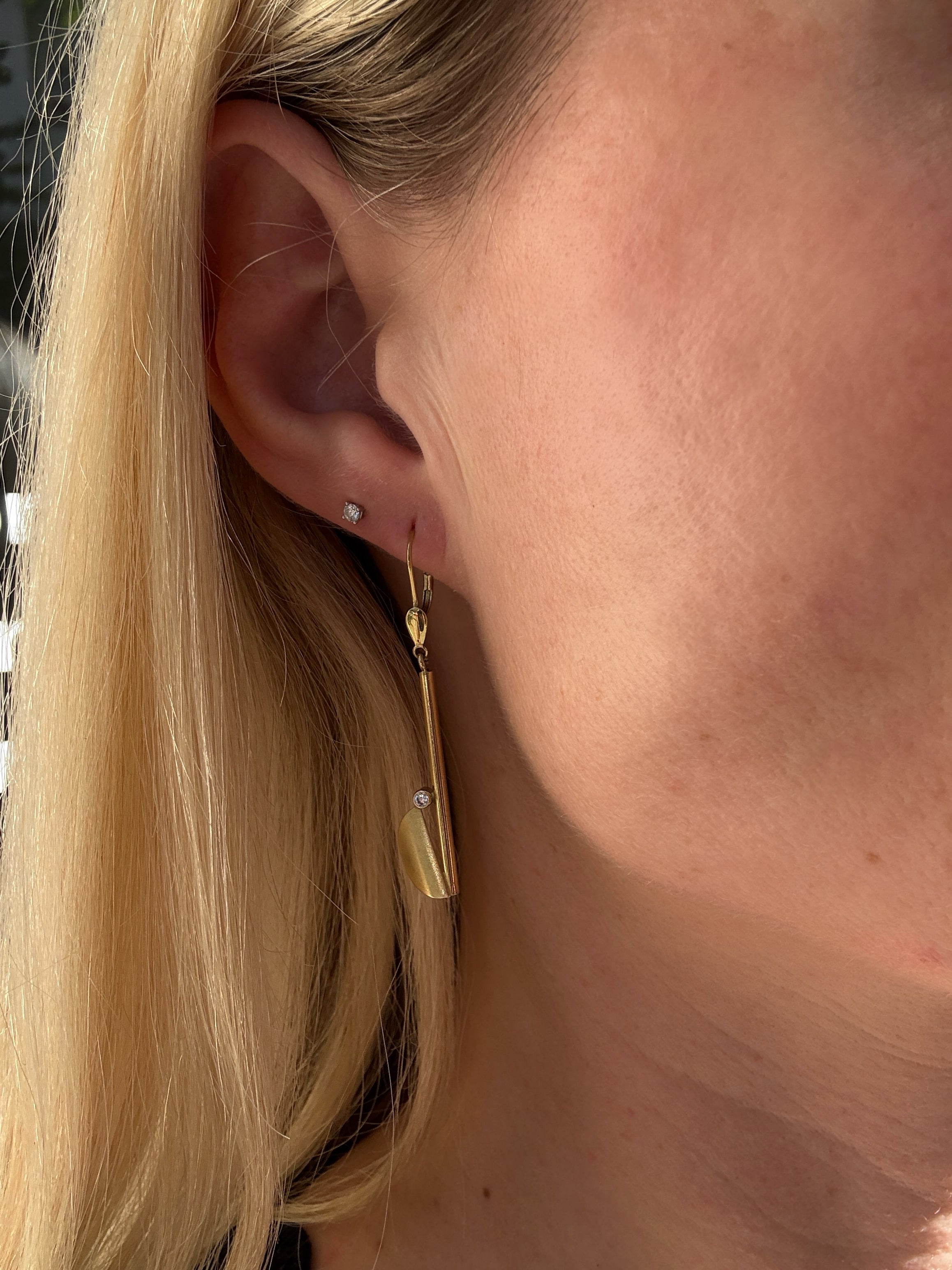 #1317 8k Ohrringe mit Zirkonia - 4.5cm