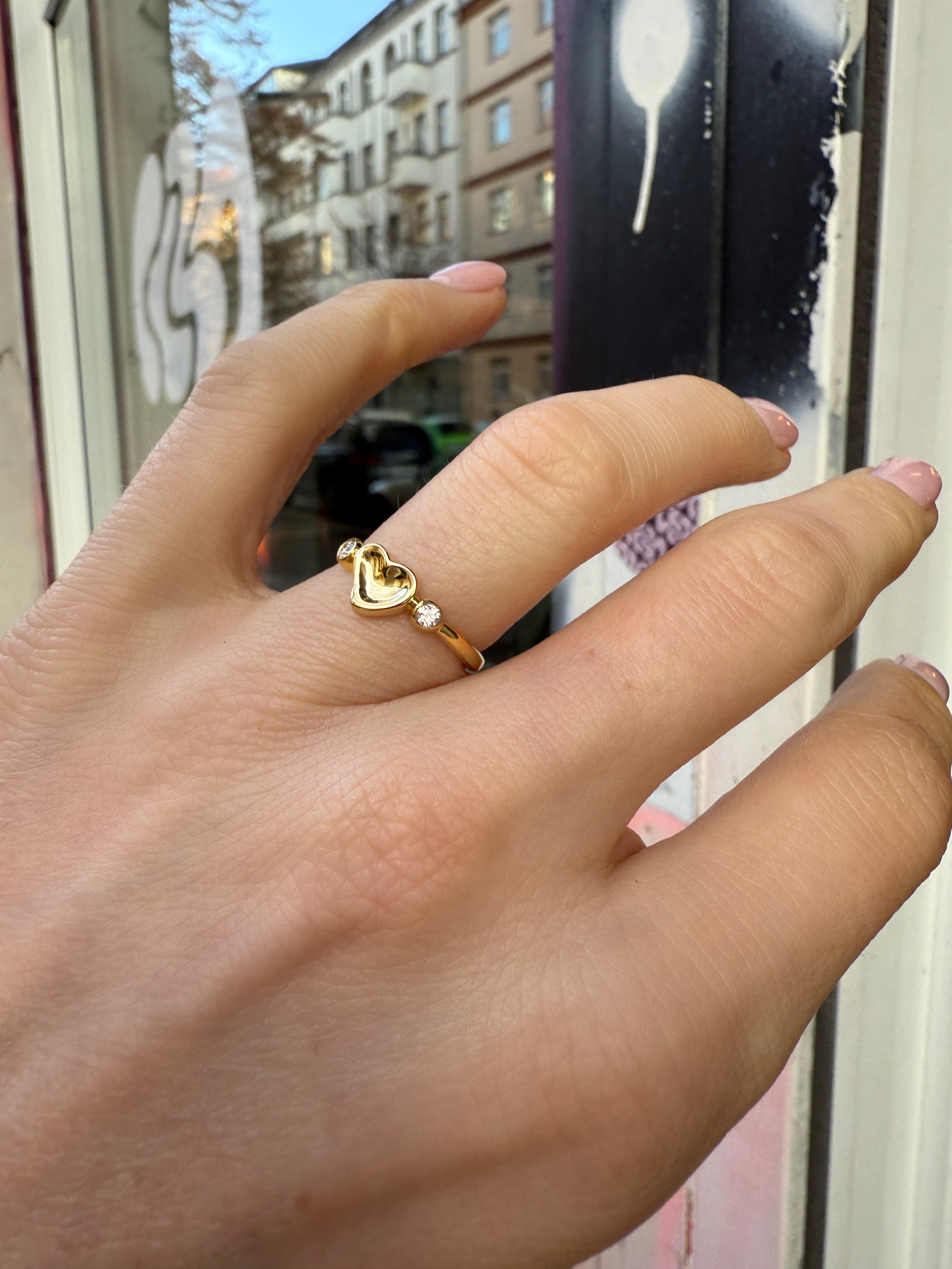 #376 18k Tiffany & Co. Full Heart Diamantring - RG 52