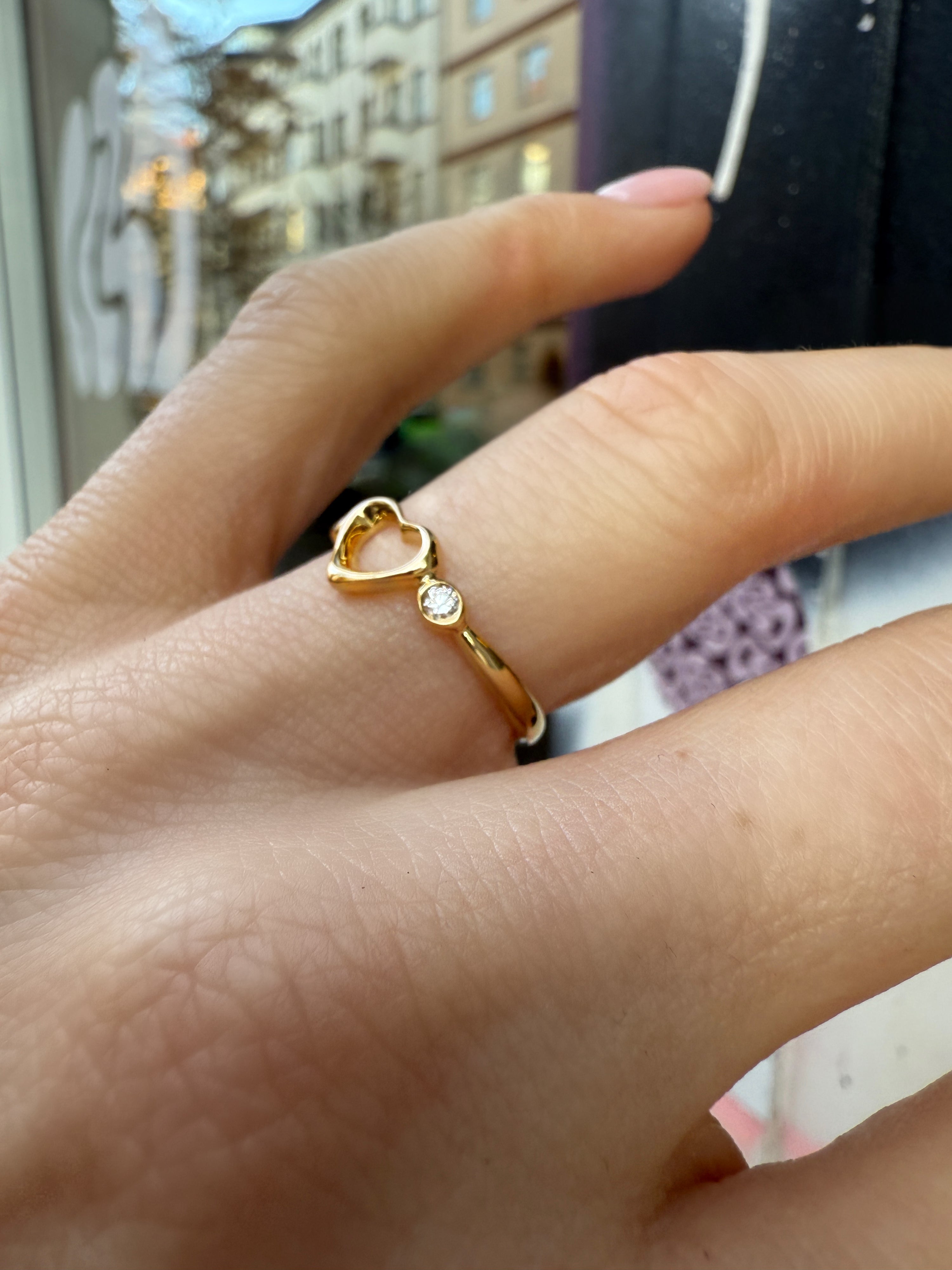 #377 18k Tiffany & Co Heart Diamantring - RG 49