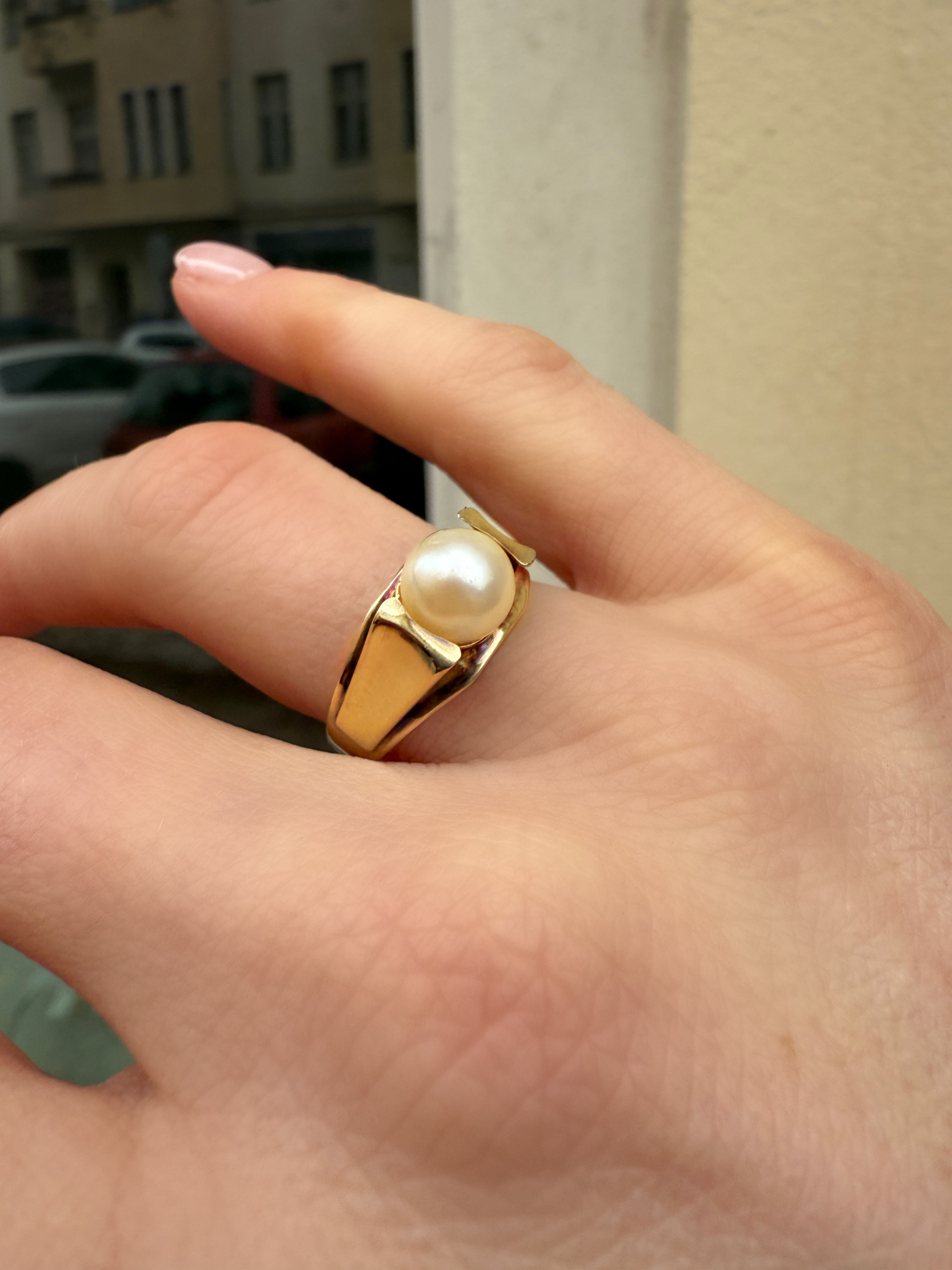 #616 8k Ring mit Perle - RG 55