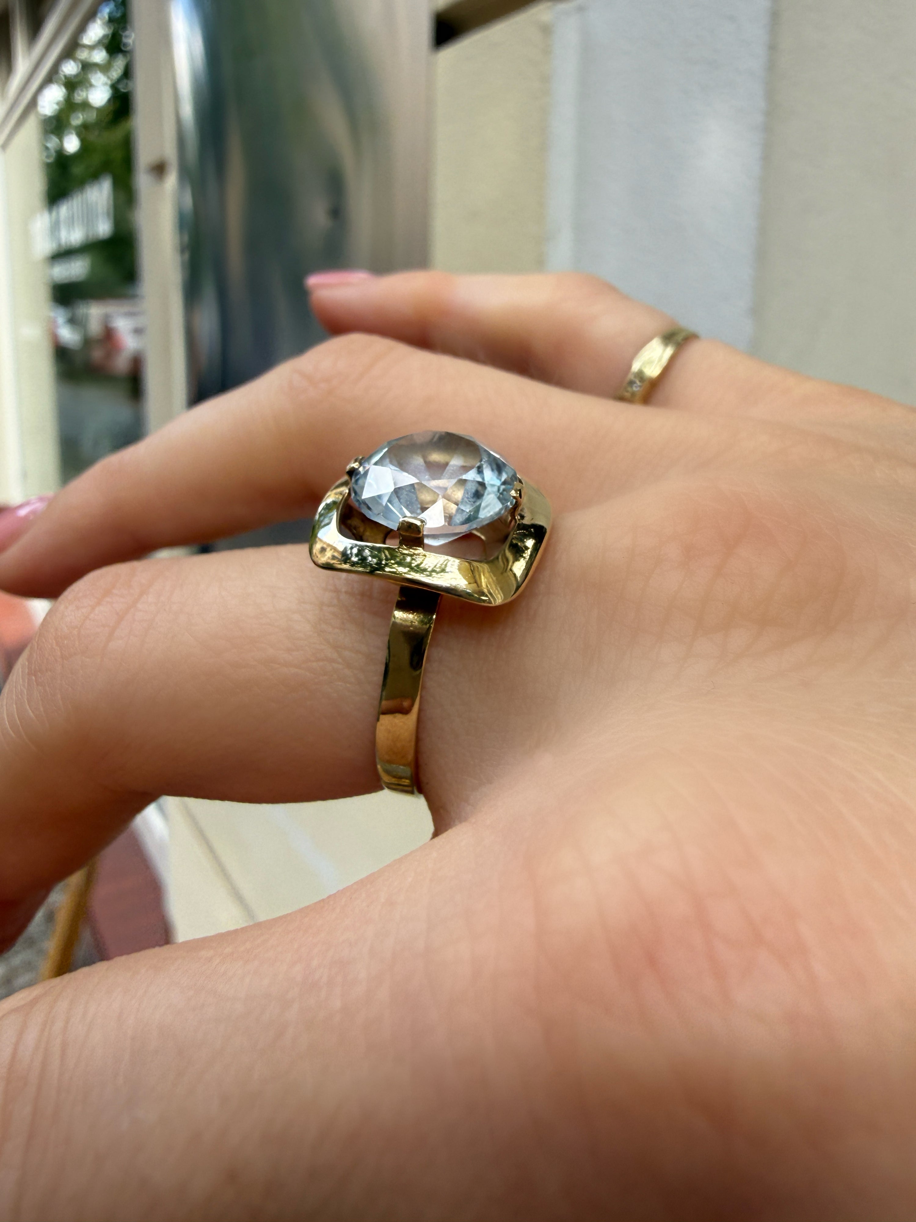 #1188 14k Ring with Pearls & Diamonds - Ring Size 58