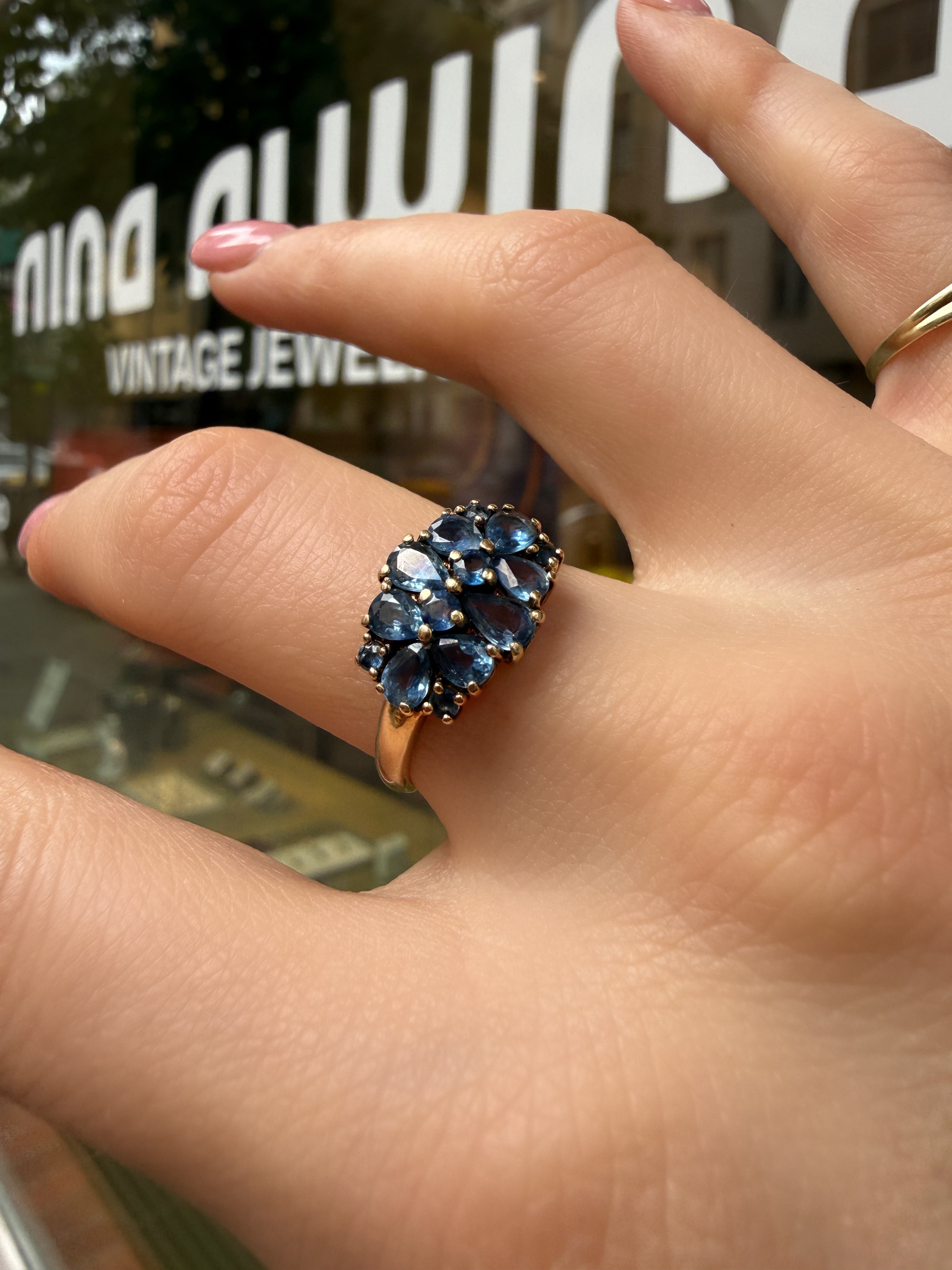 #1338 9k Ring mit Saphiren - RG 56.5