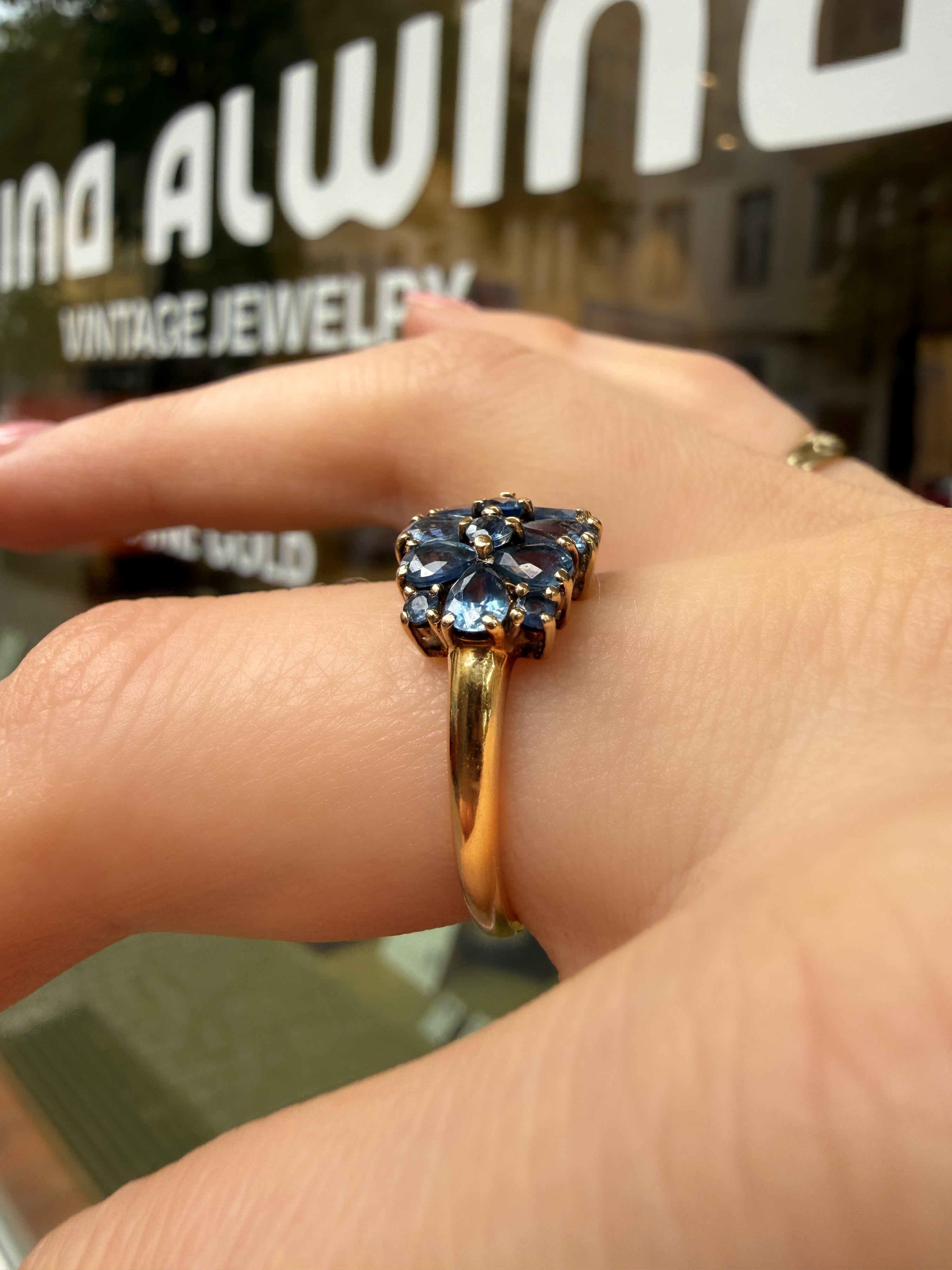 #1338 9k Ring mit Saphiren - RG 56.5