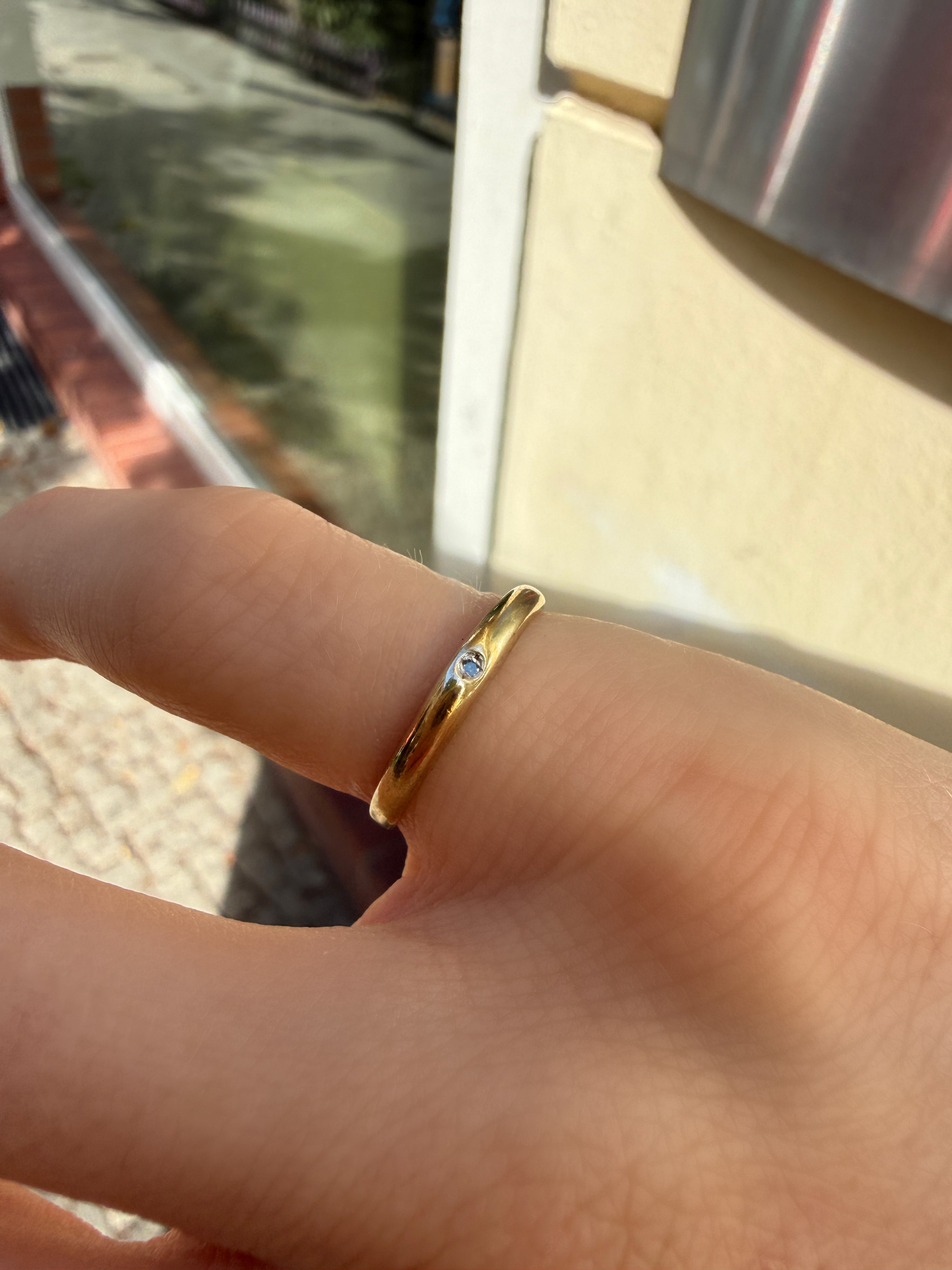 #1351 8k Ring mit Diamant - RG 49