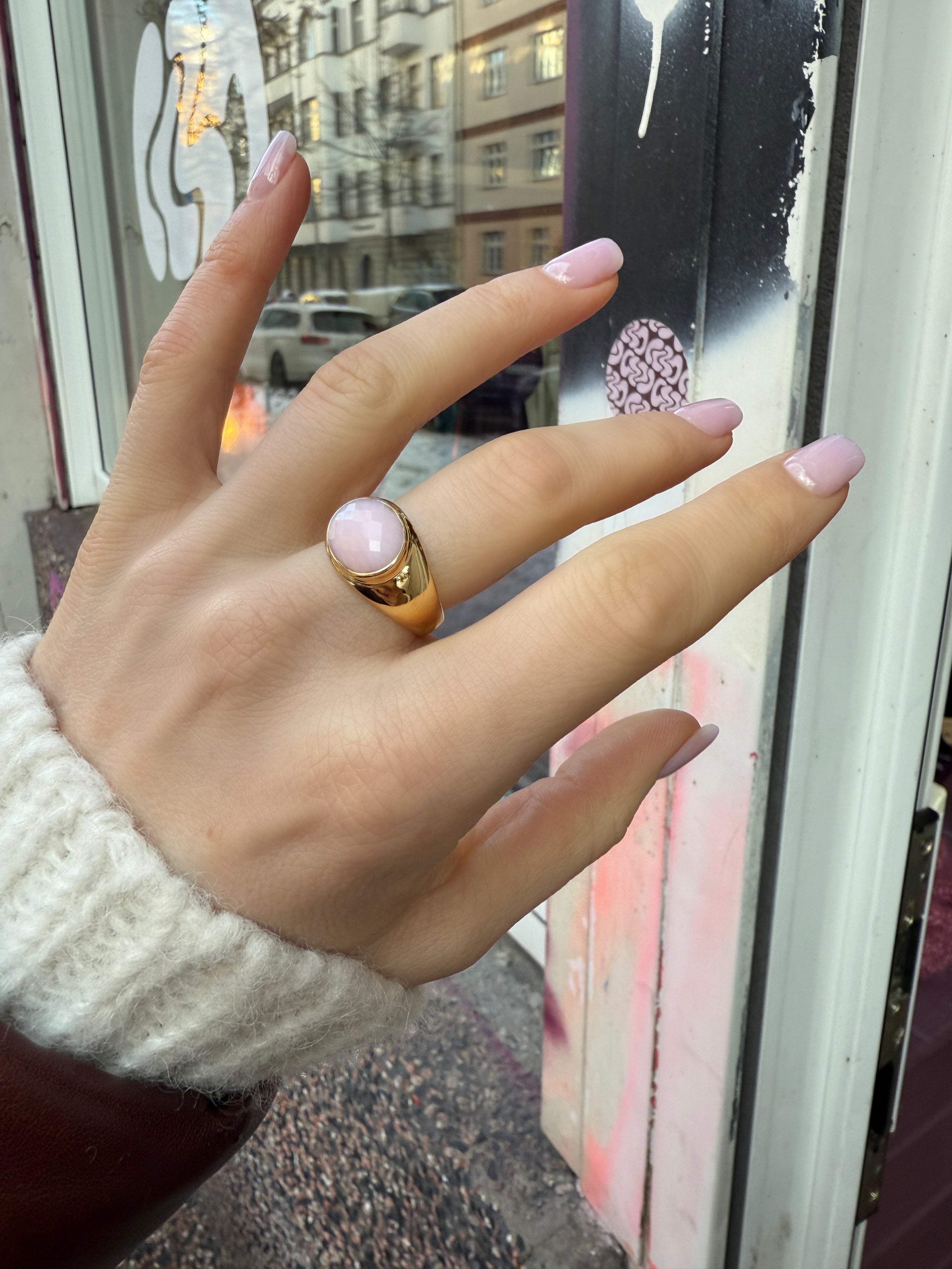 #527 Massiver 8k Ring mit Opal - RG 56