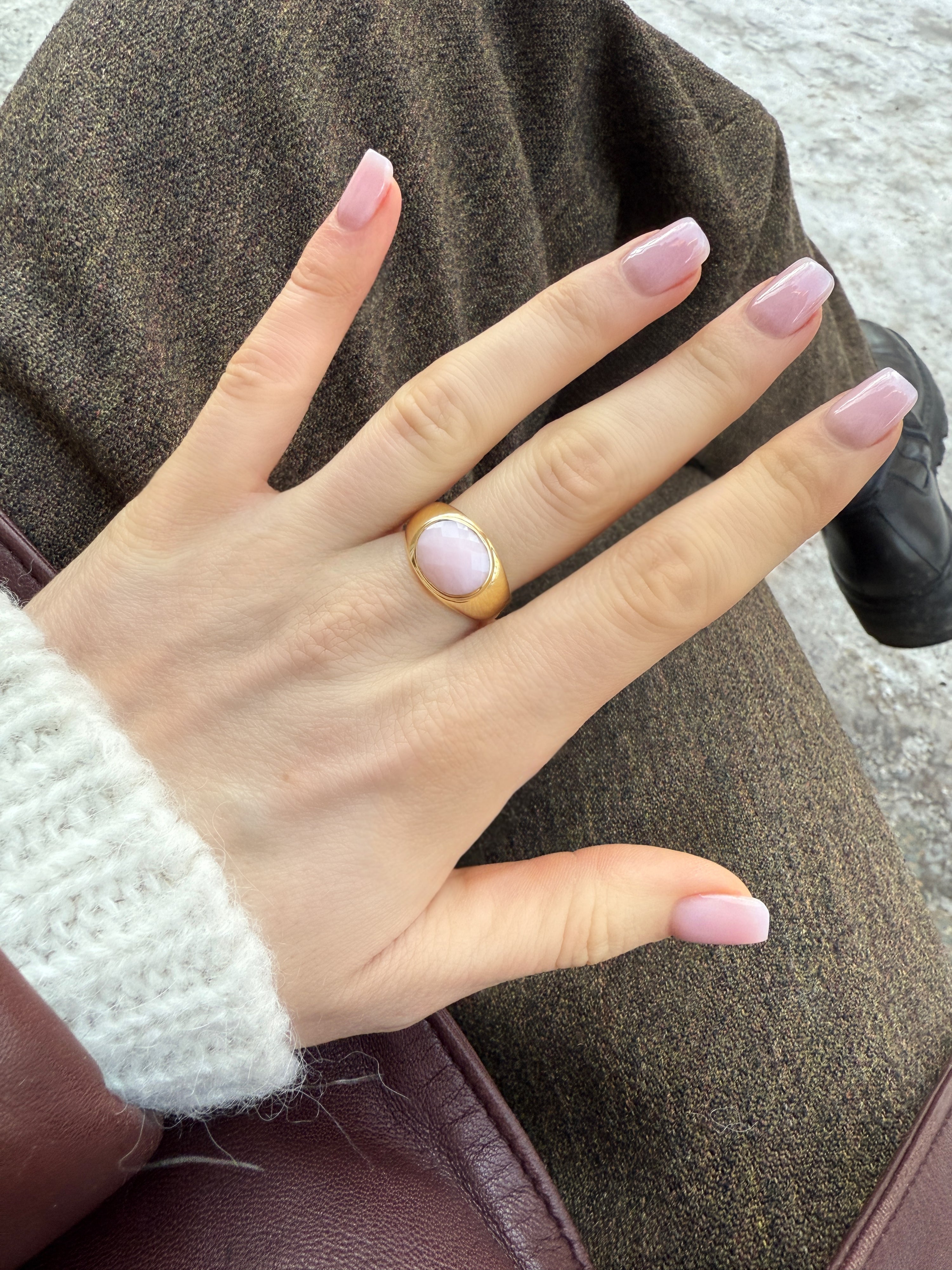 #527 Massiver 8k Ring mit Opal - RG 56