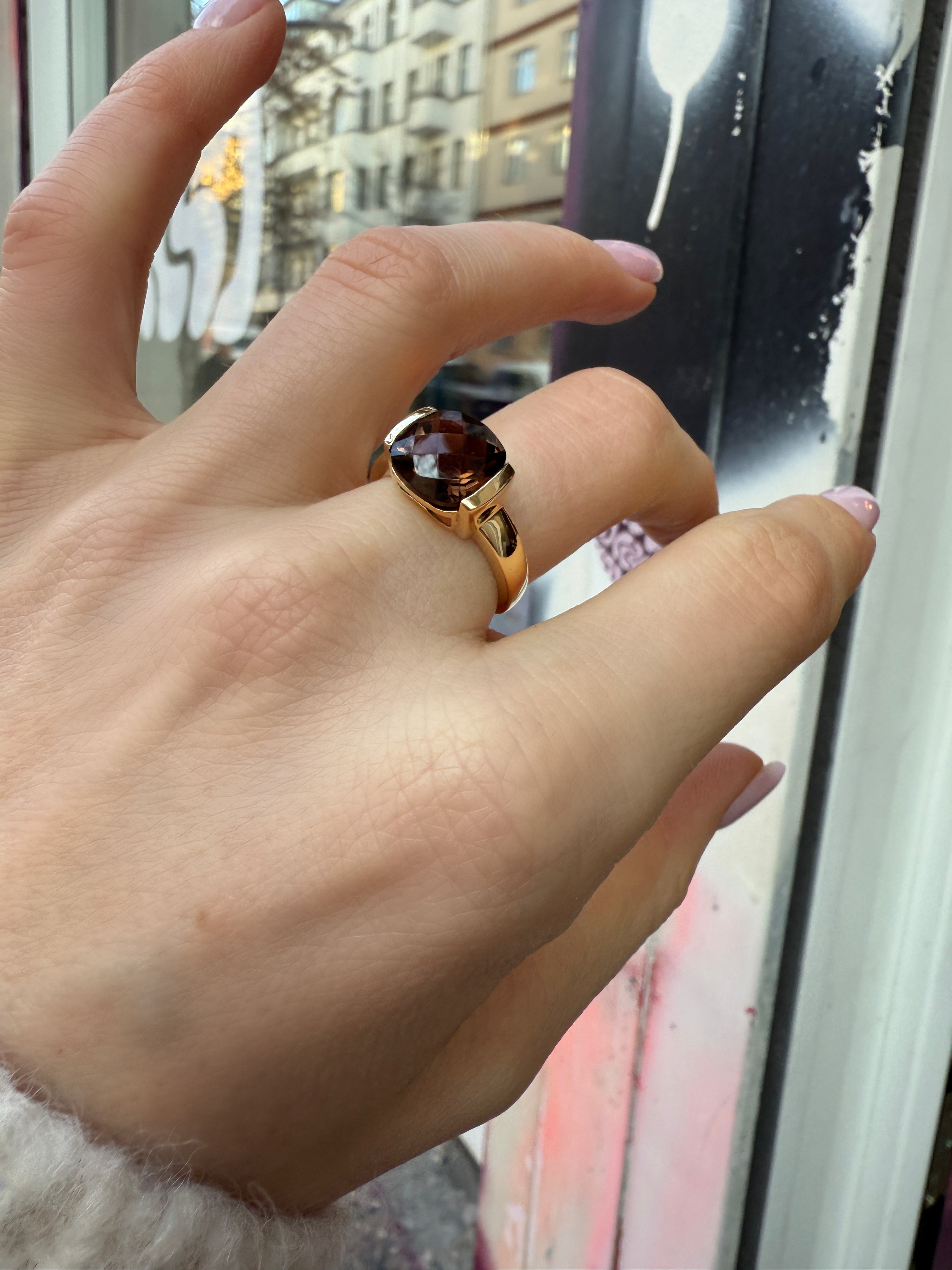 #533 8k Ring mit Rauchquarz - RG 54