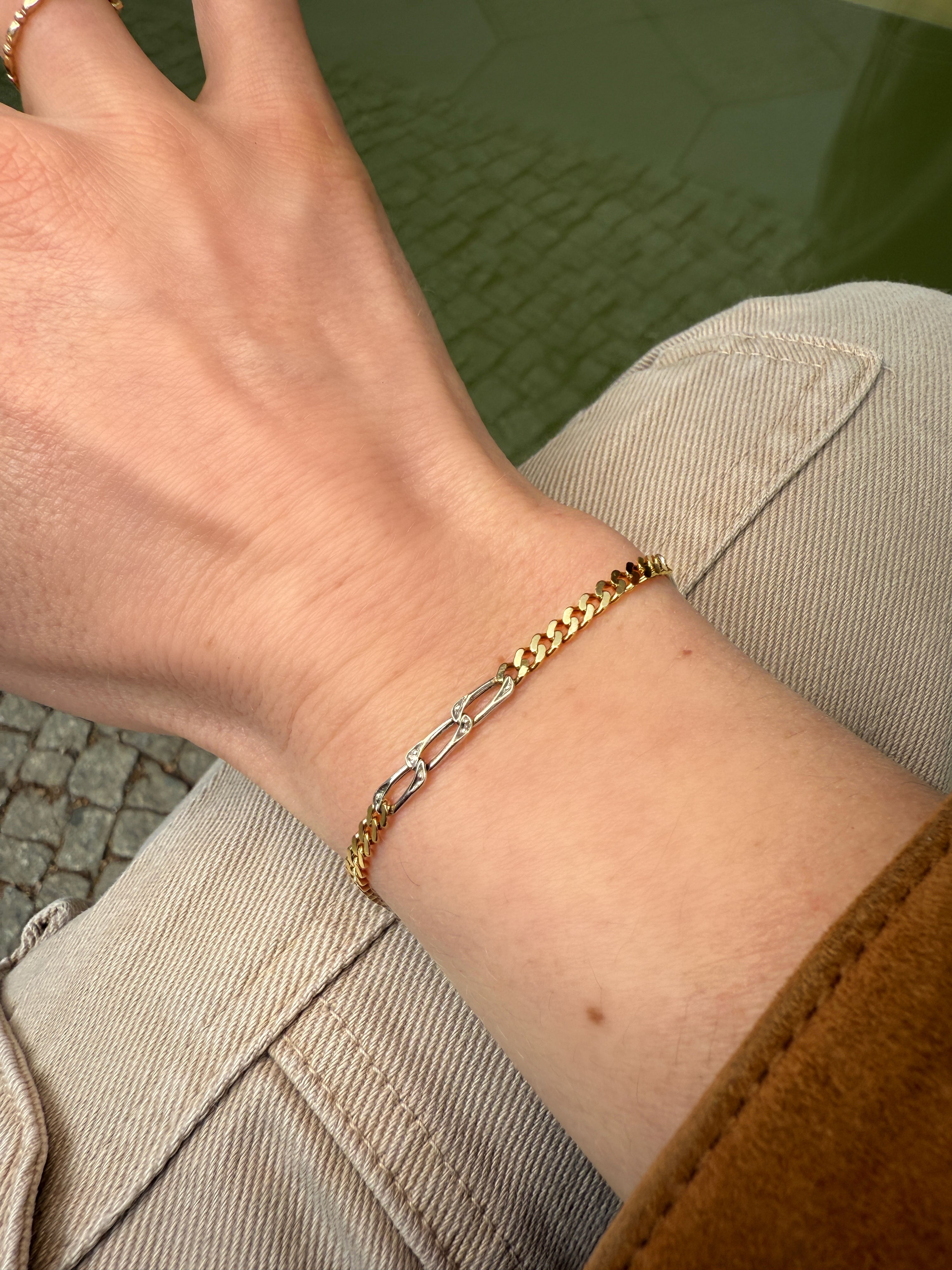 #991 8k Armband mit 6 Diamanten - 20cm