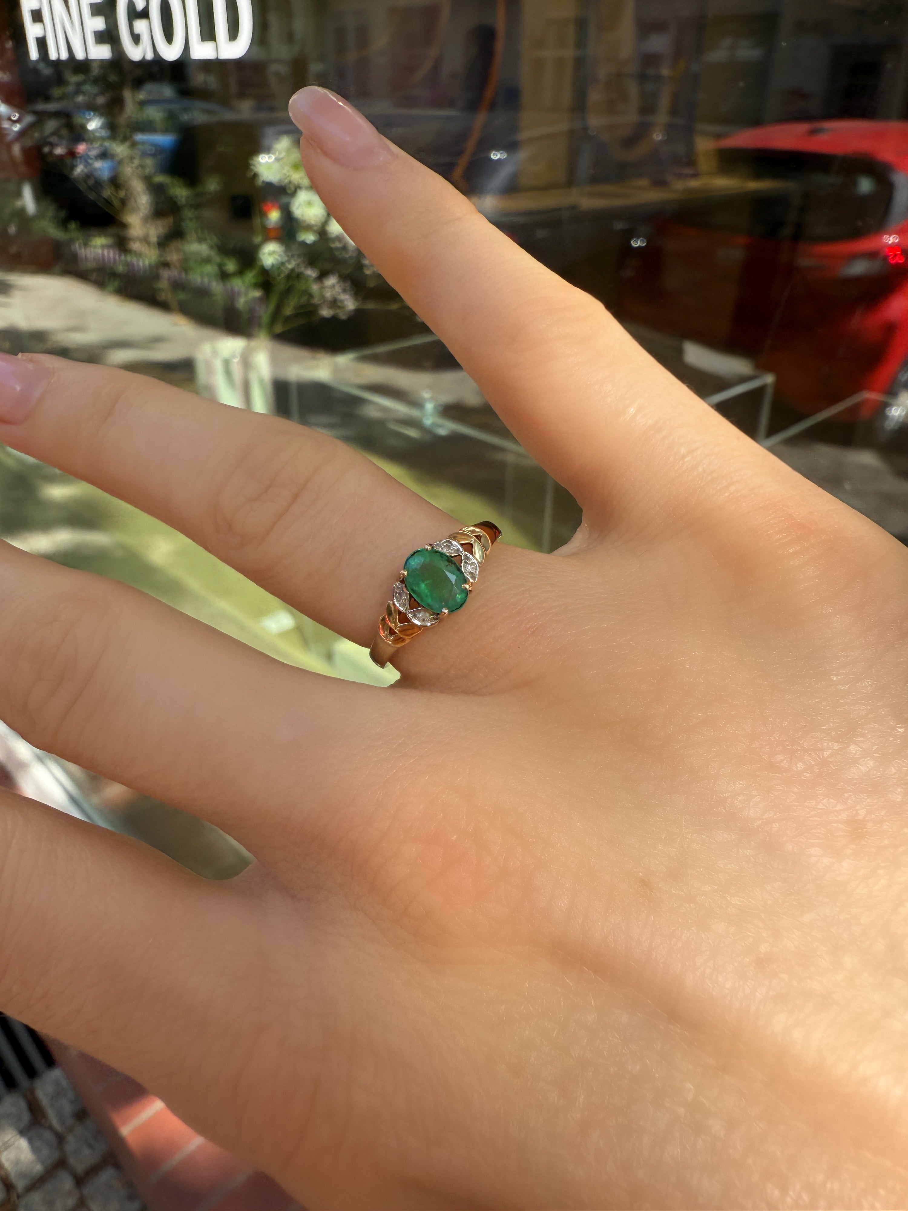 #1188 14k Ring with Pearls & Diamonds - Ring Size 58