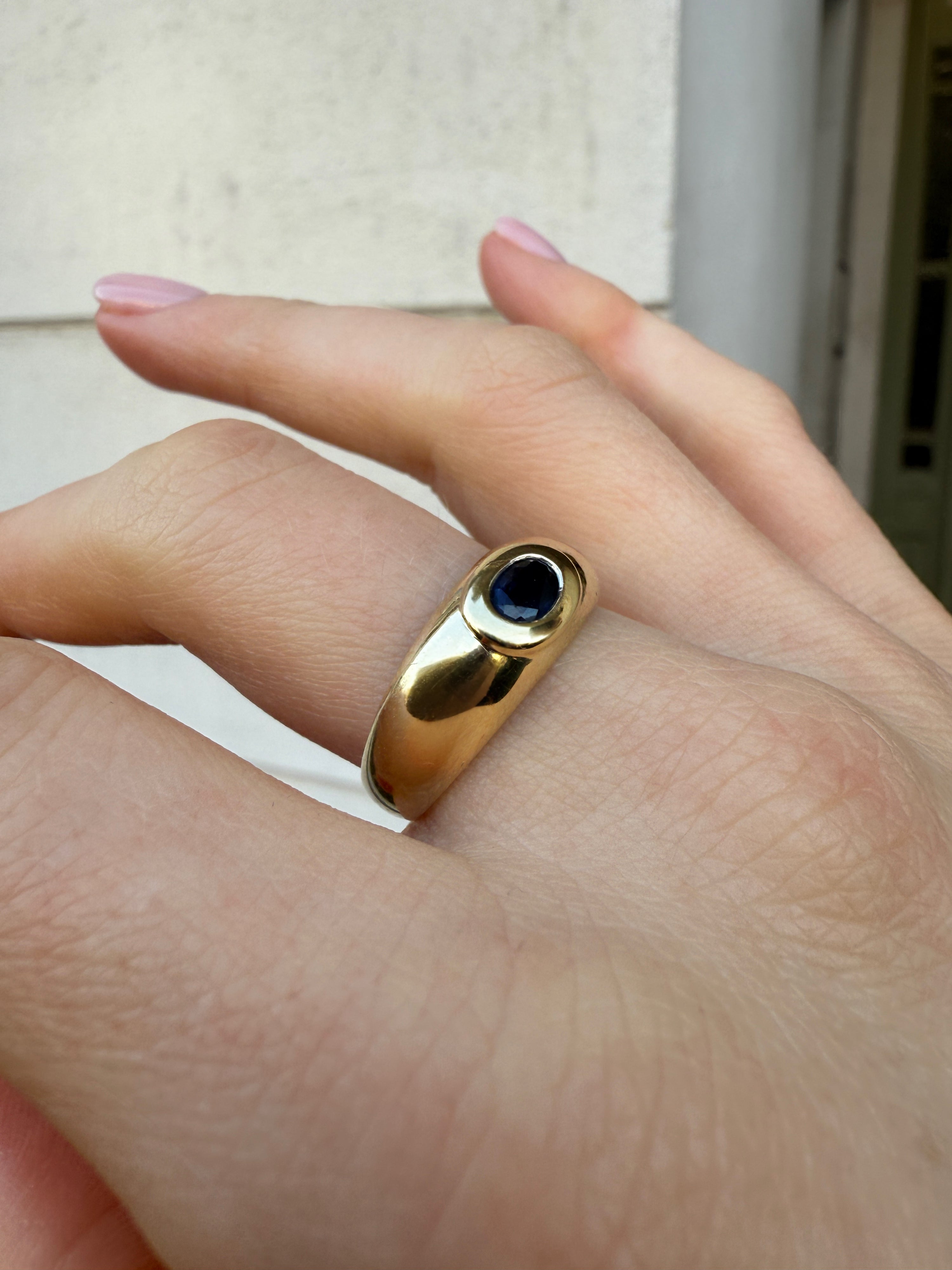 #385 8k Ring mit Saphir - RG 60