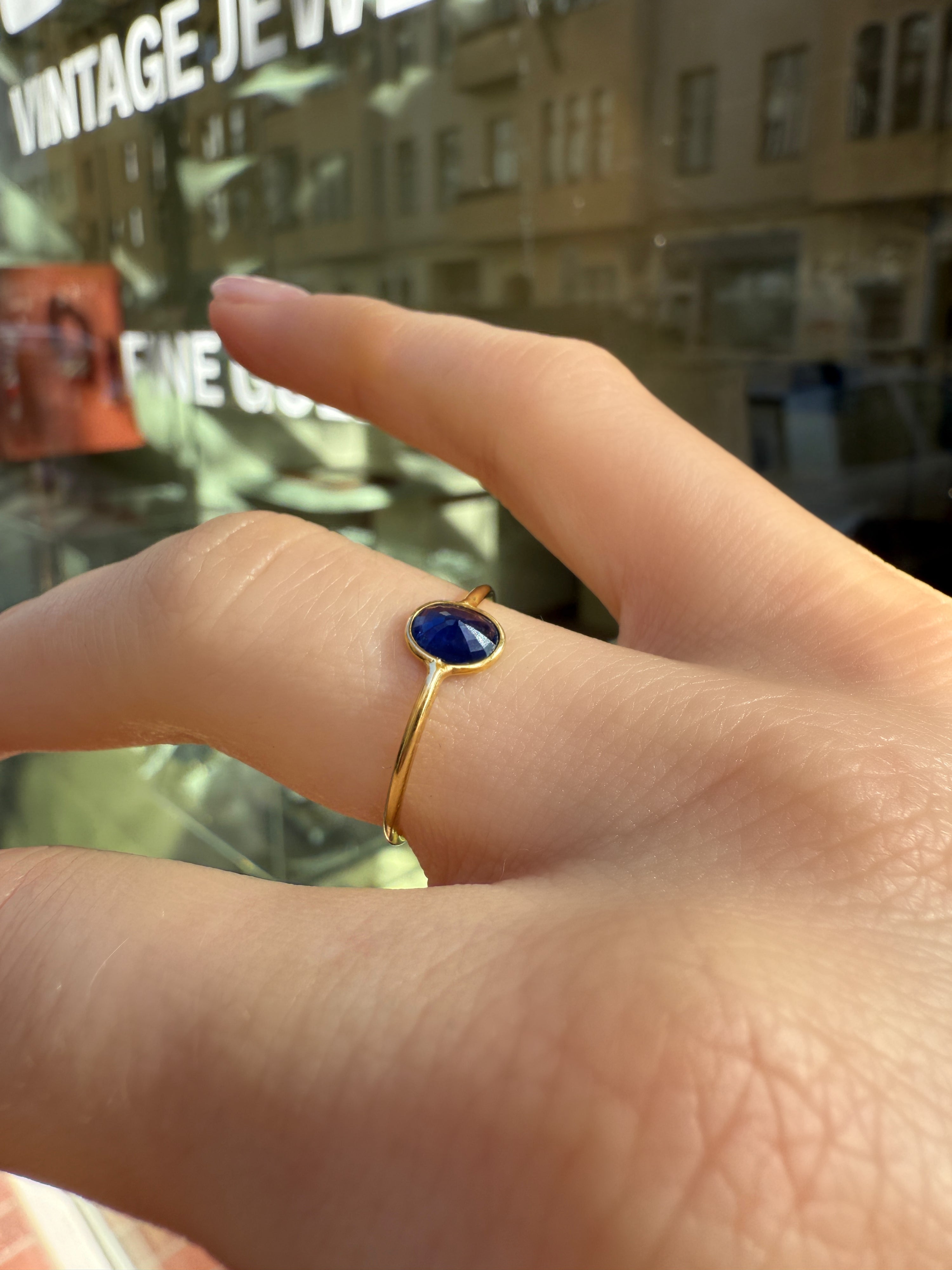 #690 14k Ring mit Saphir - RG 53