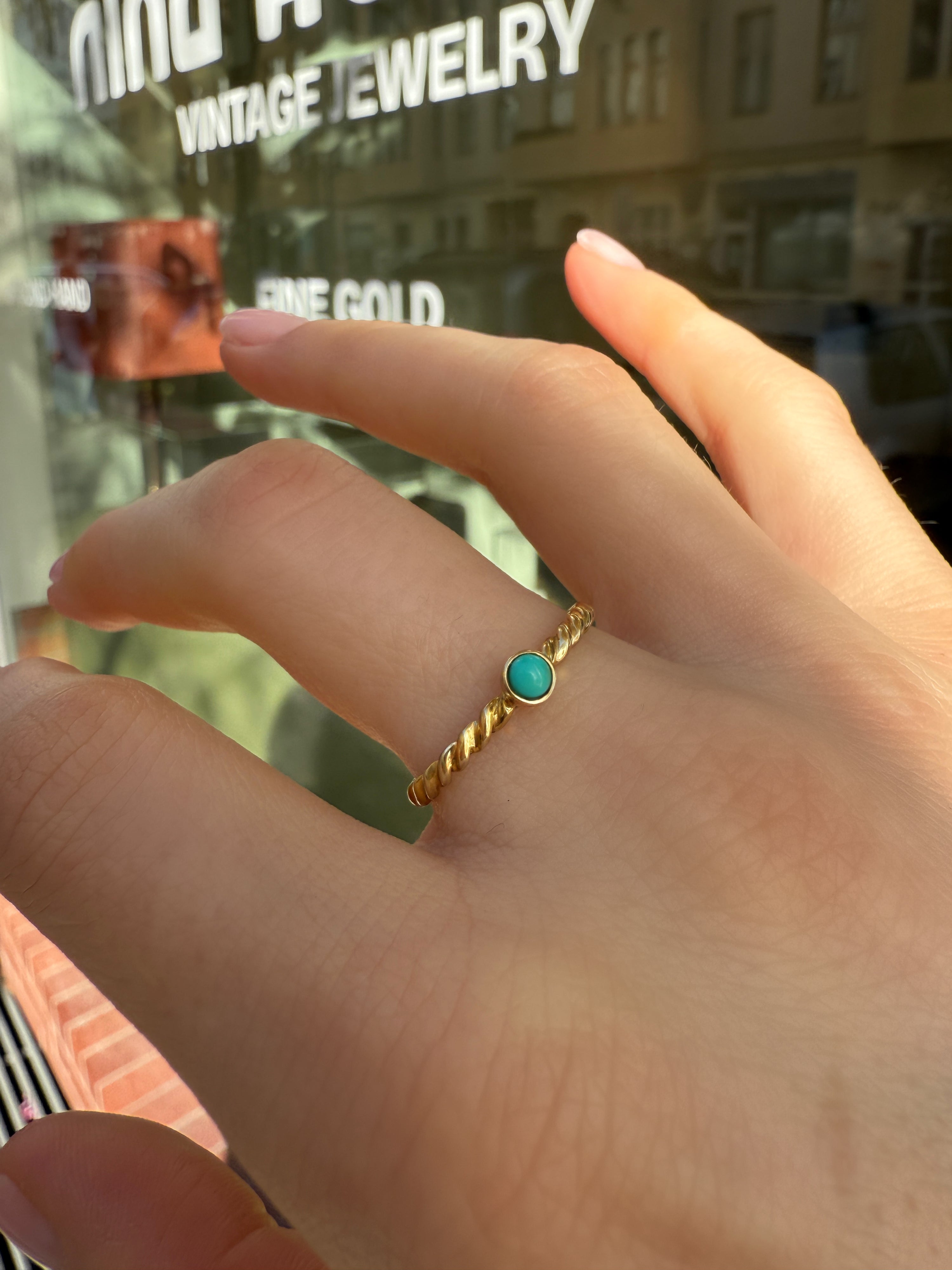 #699 8k Ring mit Türkis - RG 59