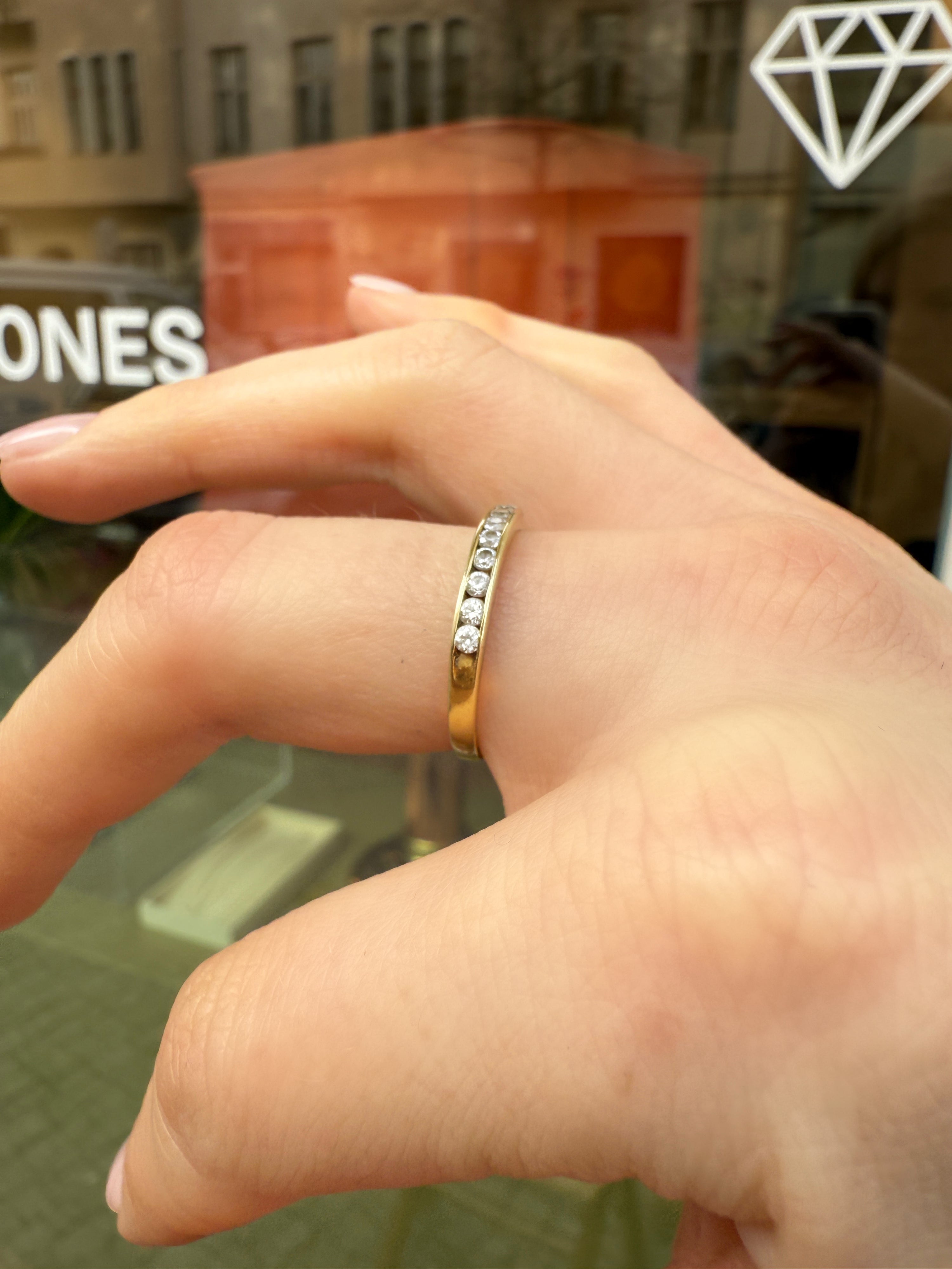 #718 14k Ring mit Zirkon - RG 56,5