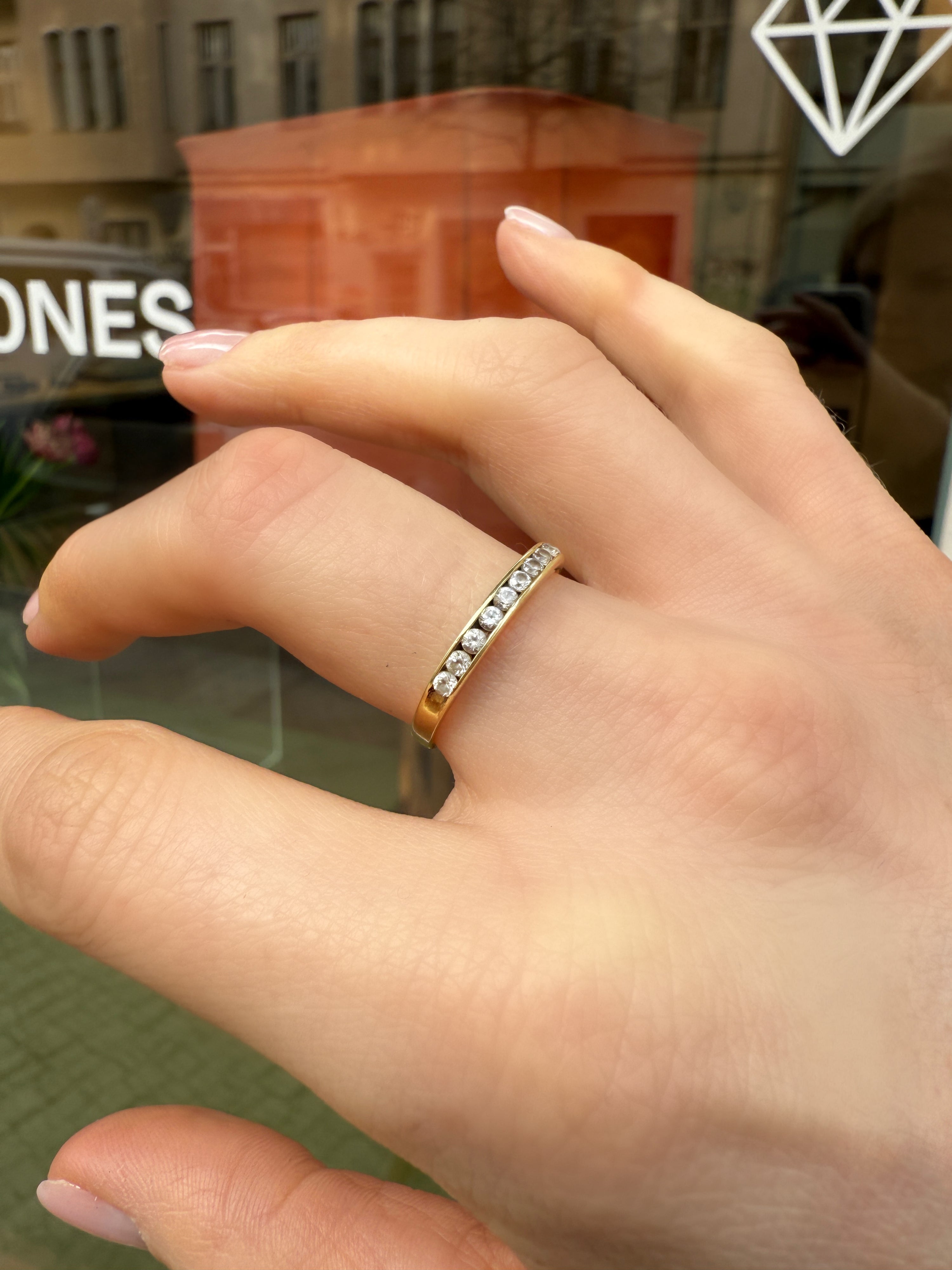 #718 14k Ring mit Zirkon - RG 56,5
