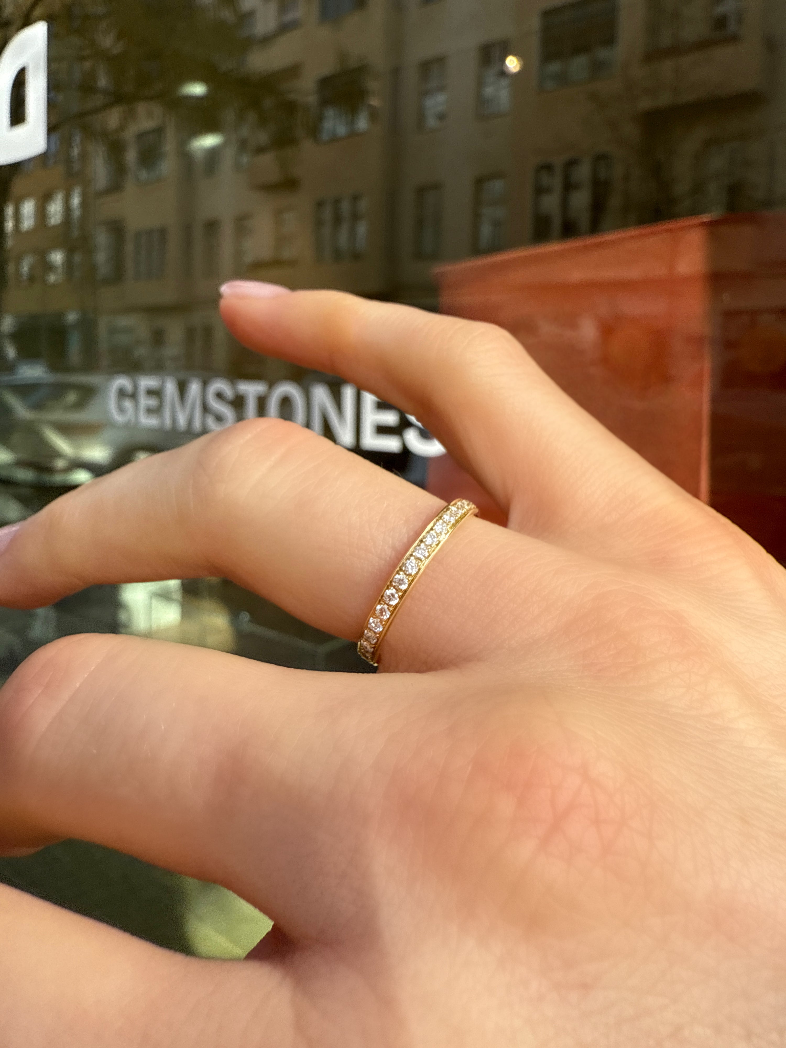 #730 14k Eternity-Ring mit Diamant - RG 54