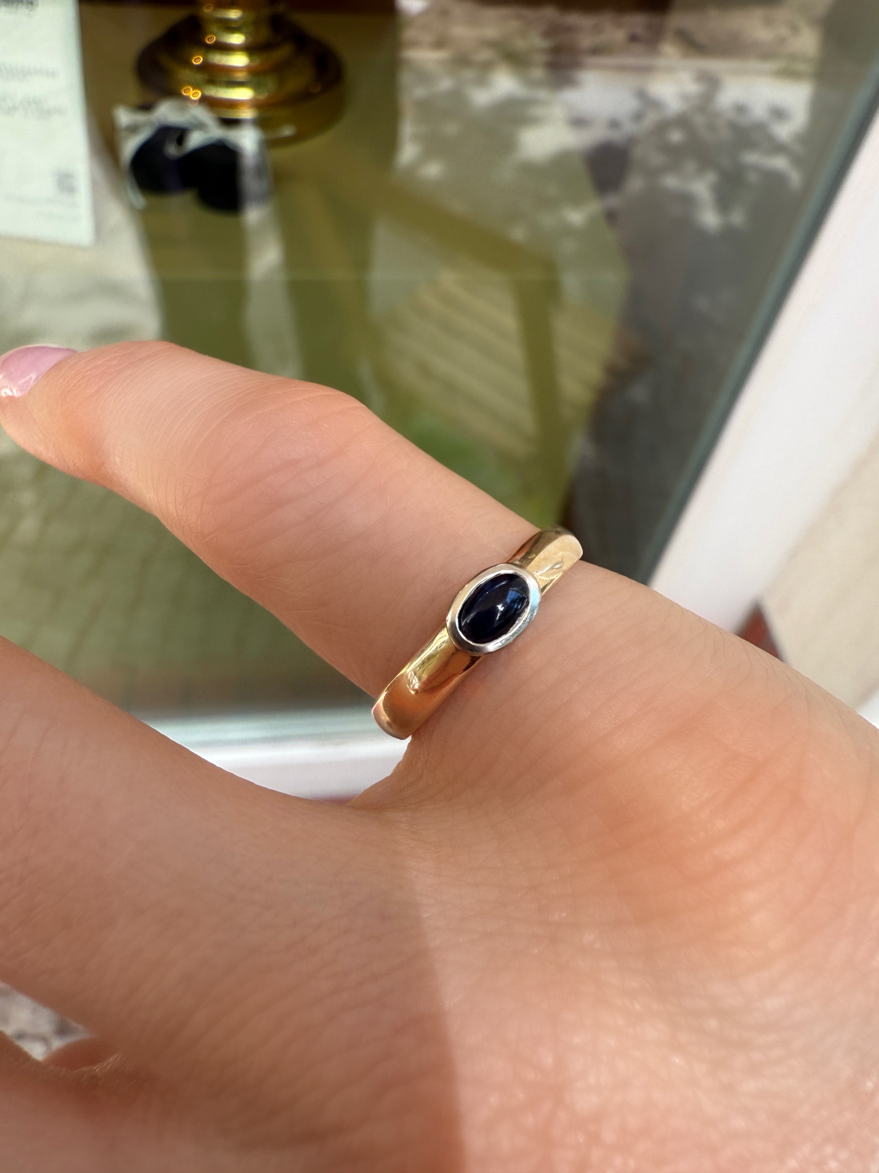 #1195 Massiver 8k Ring mit Saphir - RG 49.5