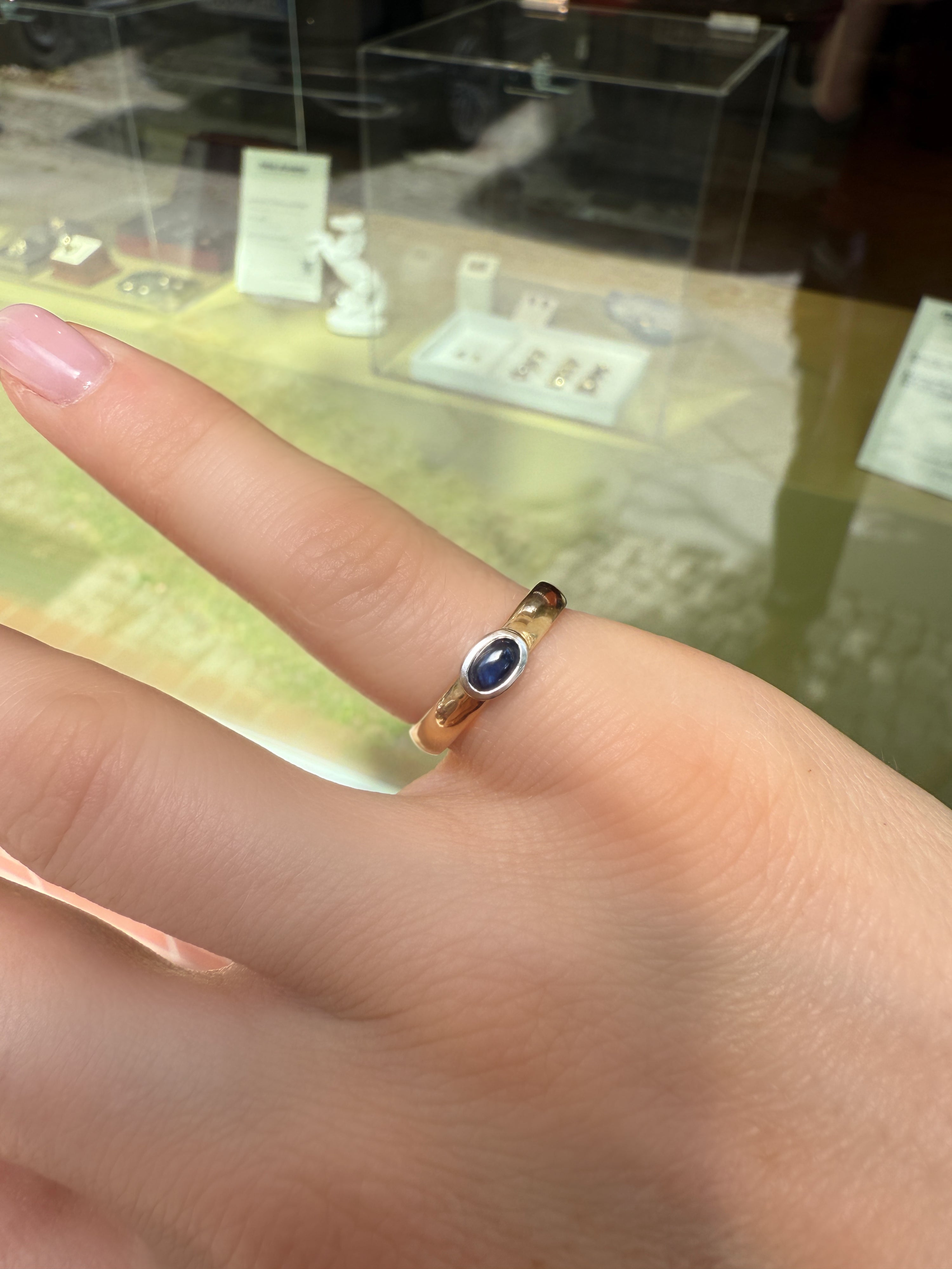 #1195 Massiver 8k Ring mit Saphir - RG 49.5