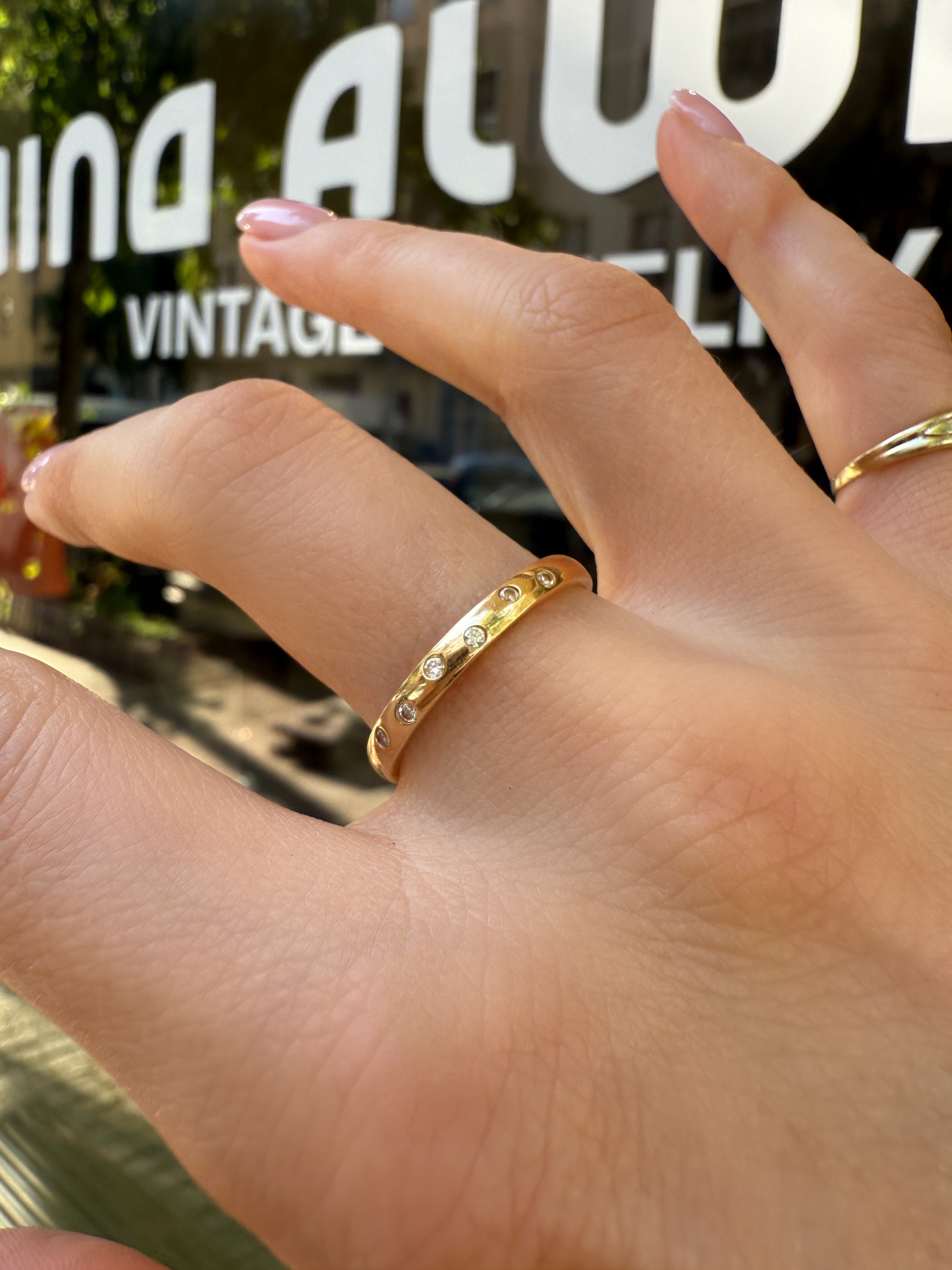 #1180 Massiver 14k Ring mit Zirkonia - RG 63
