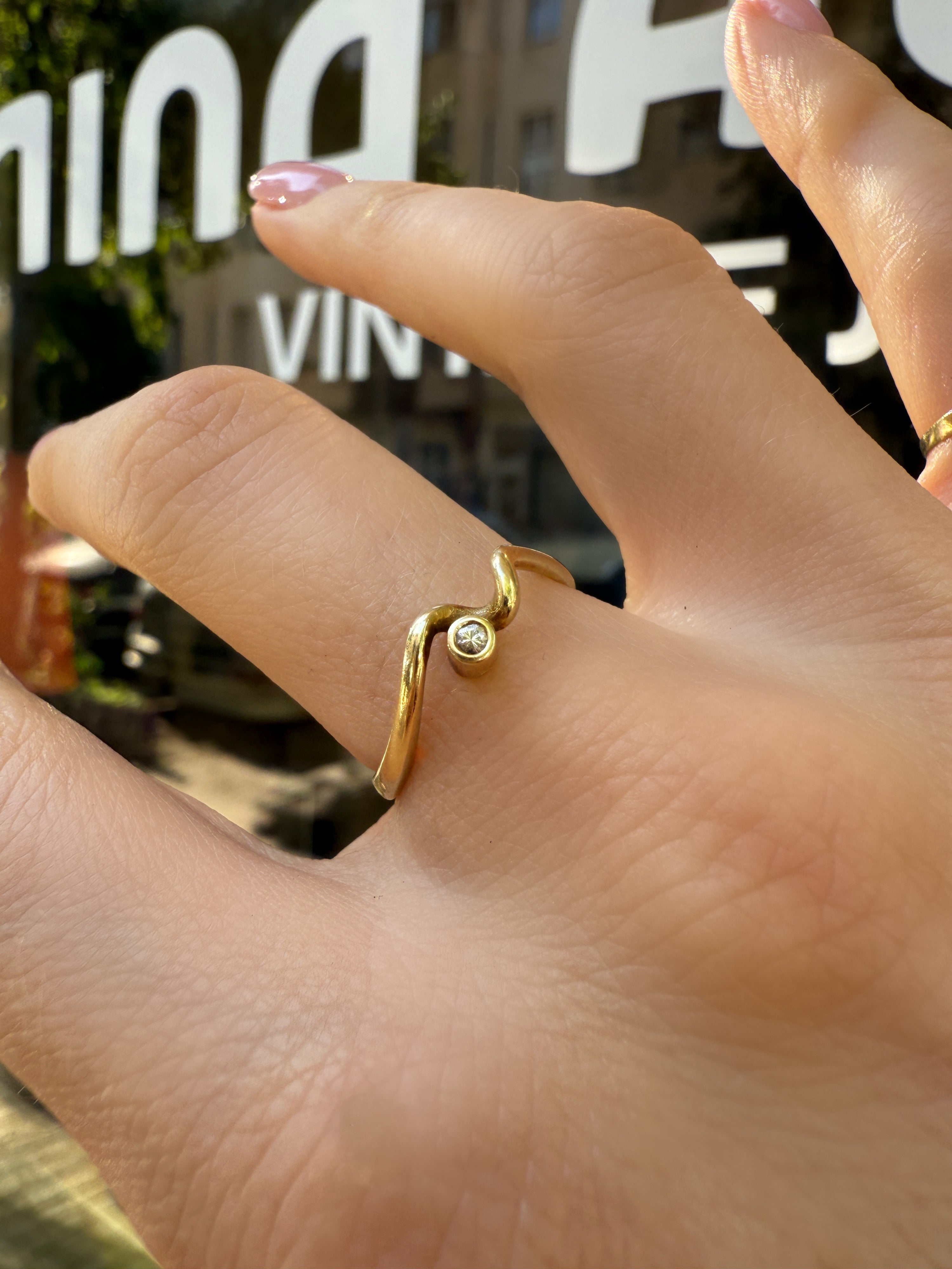 #1175 Massiver 14k Ring mit Diamant - RG 54
