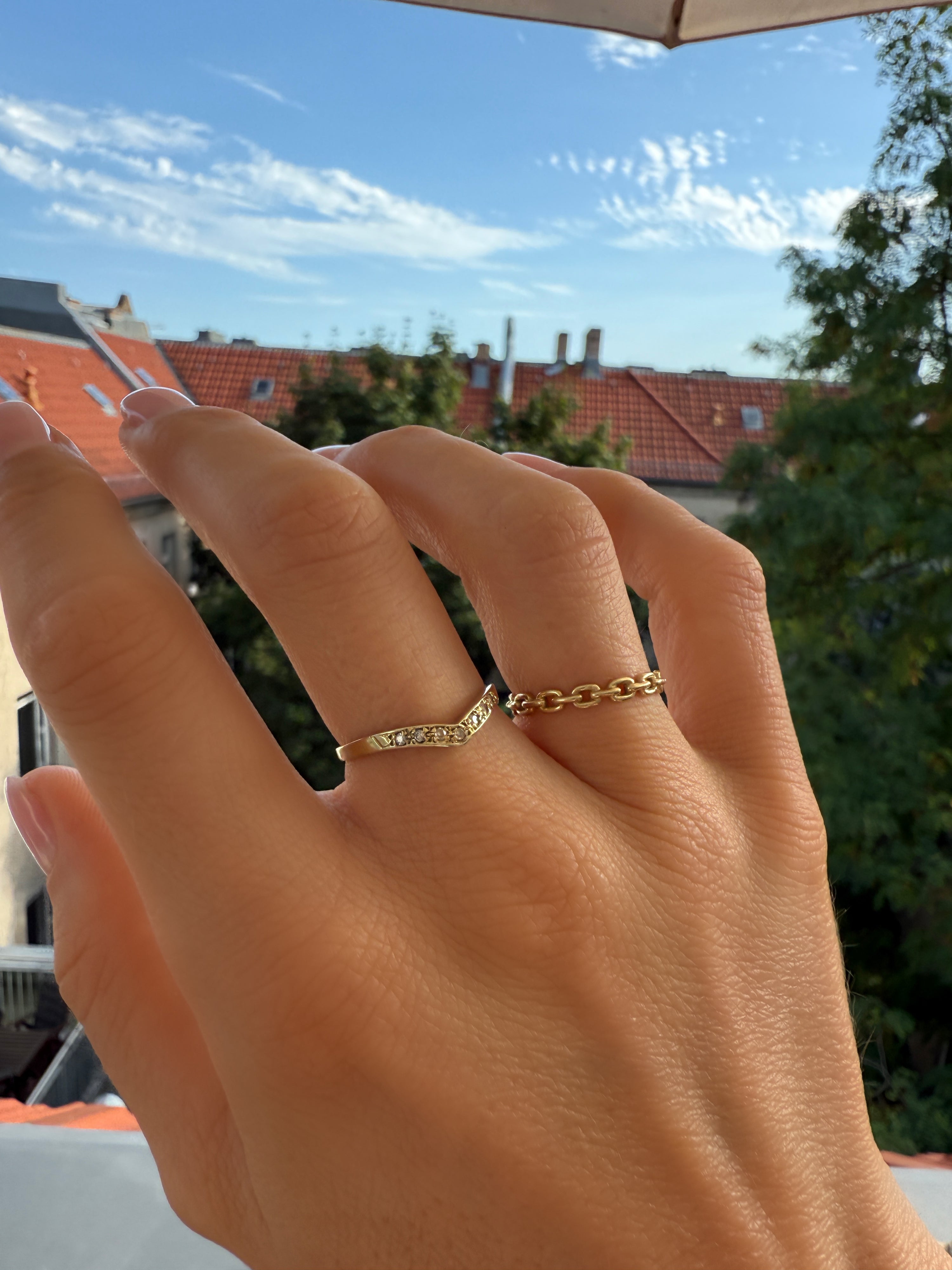 #86 8k Ring mit 7 Diamanten - RG 55