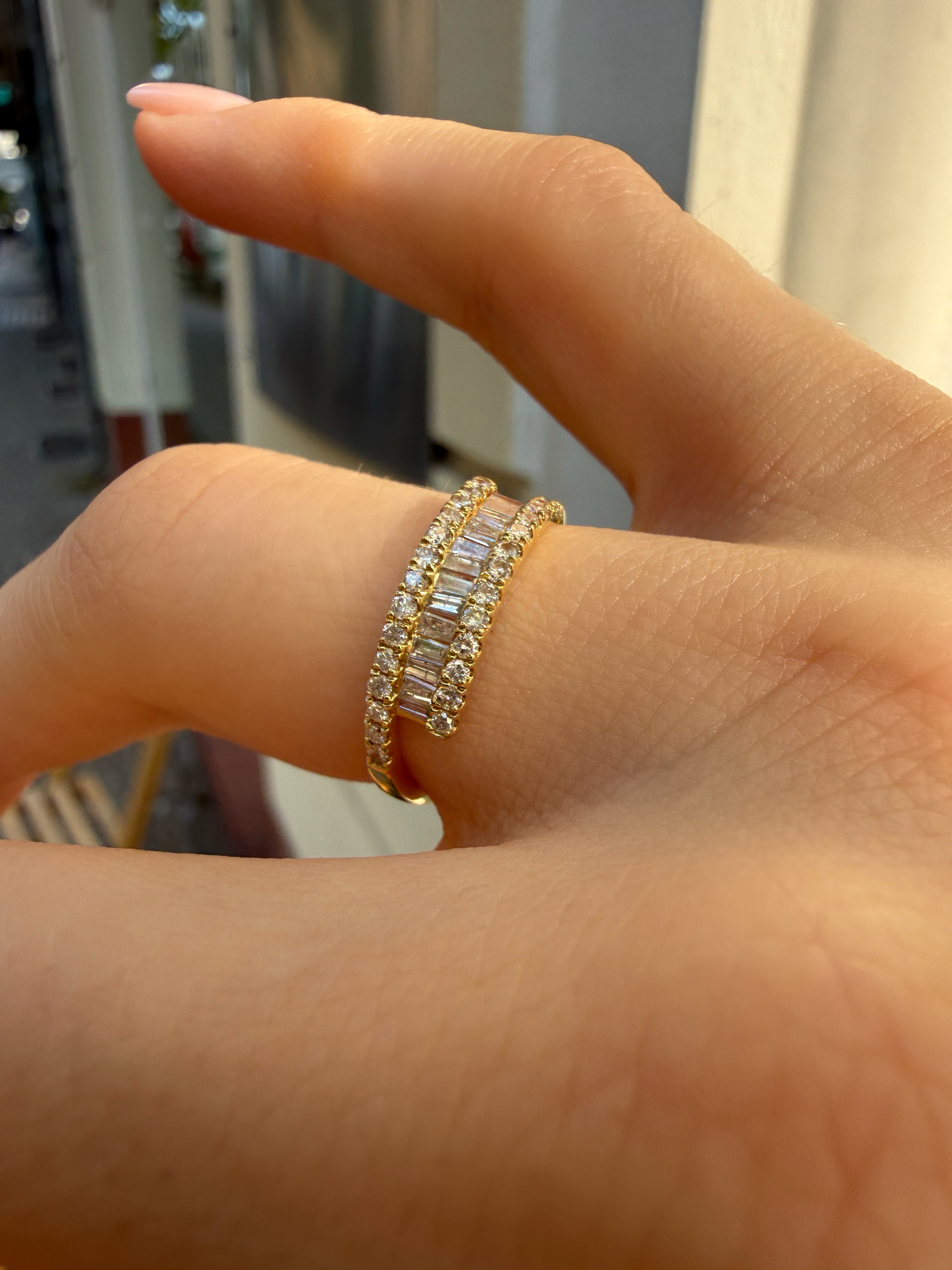 #1419 18k Ring mit 42 Diamanten - RG 53